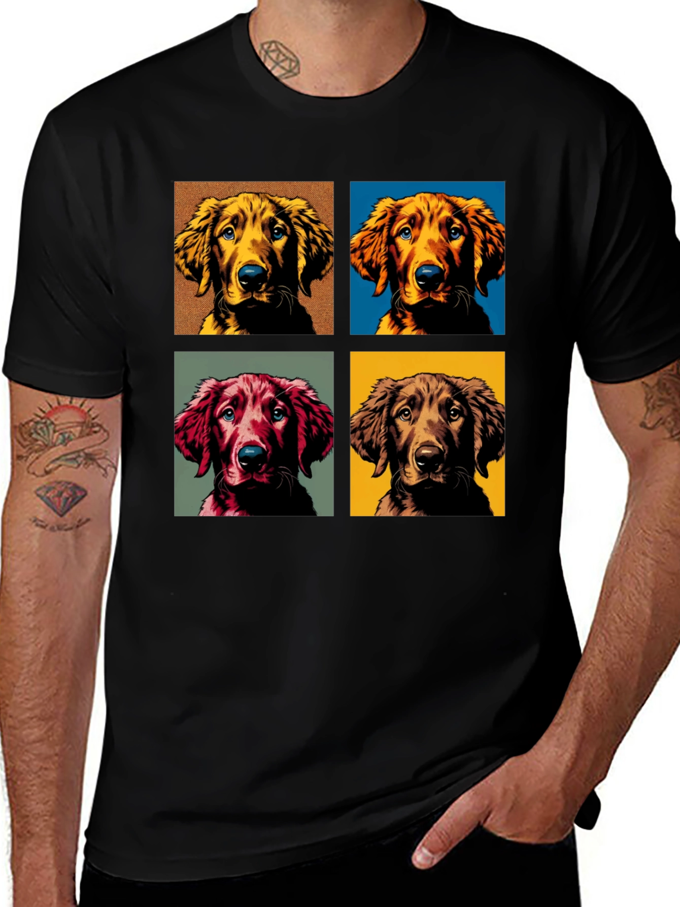 Dog Portrait Black T-Shirt