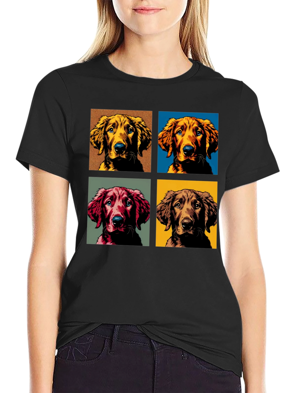 Dog Portrait Black T-Shirt