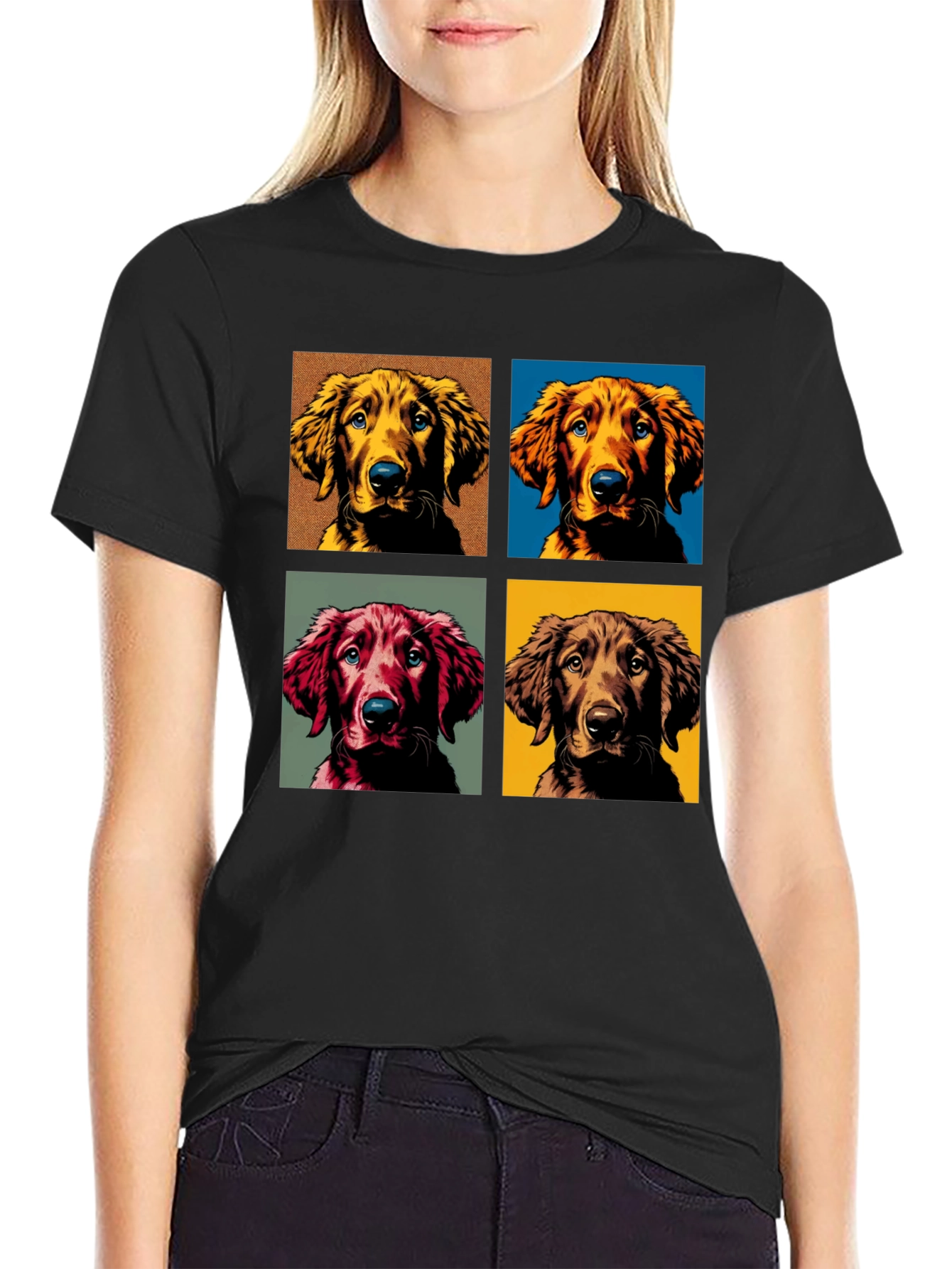 Dog Portrait Black T-Shirt