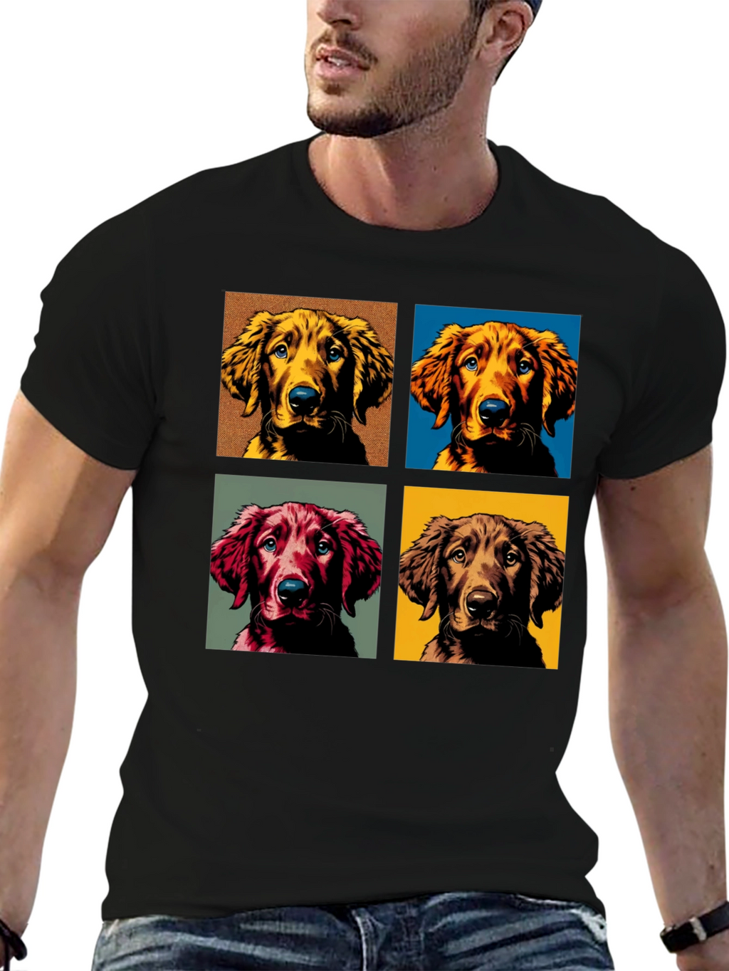 Dog Portrait Black T-Shirt