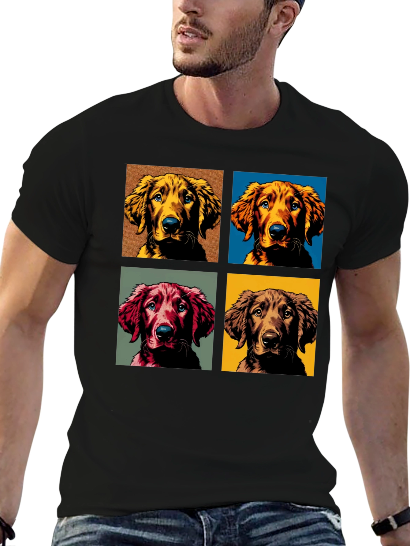 Dog Portrait Black T-Shirt