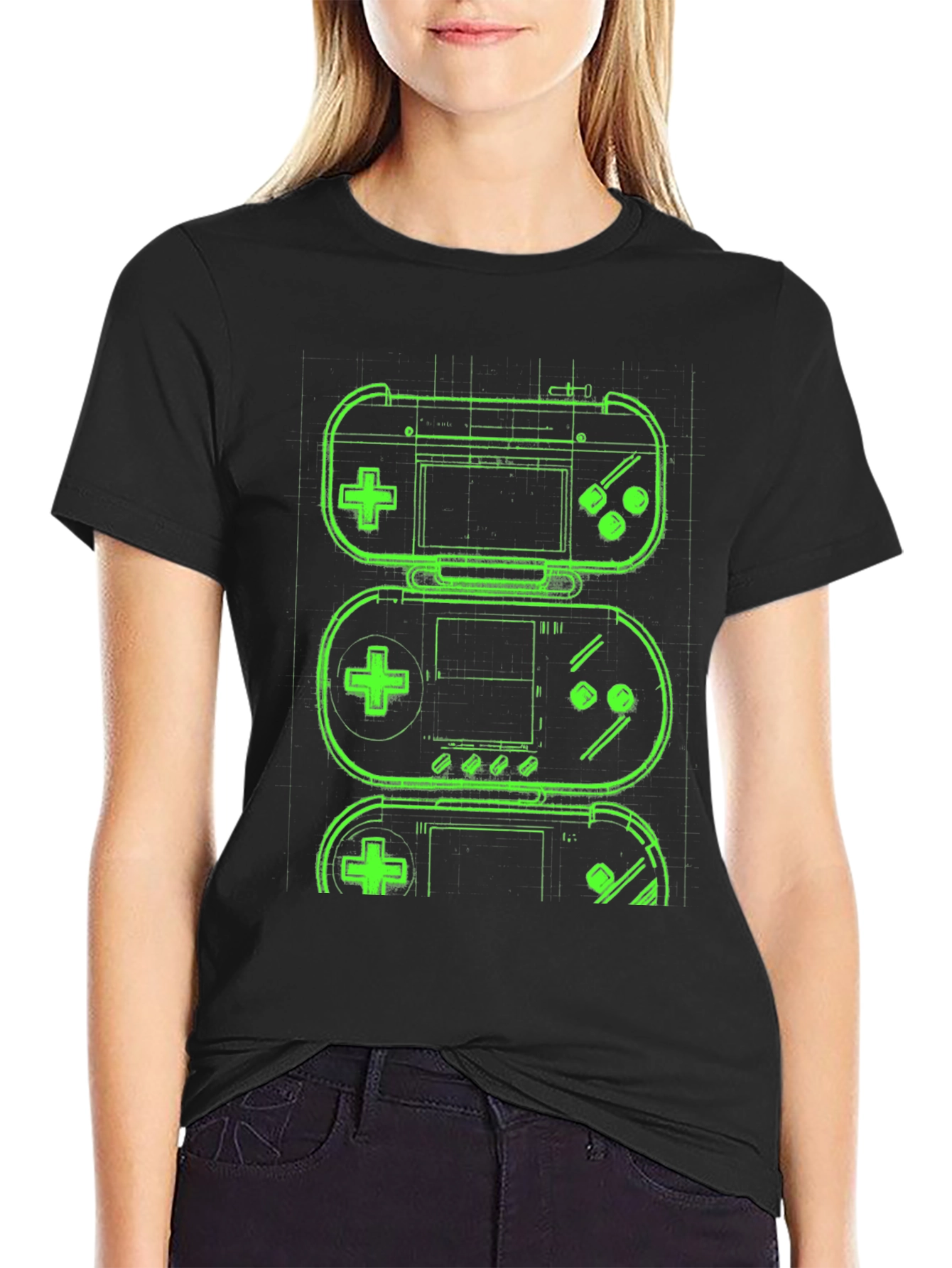 Retro Gaming T-Shirt - Neon Game Controller Design