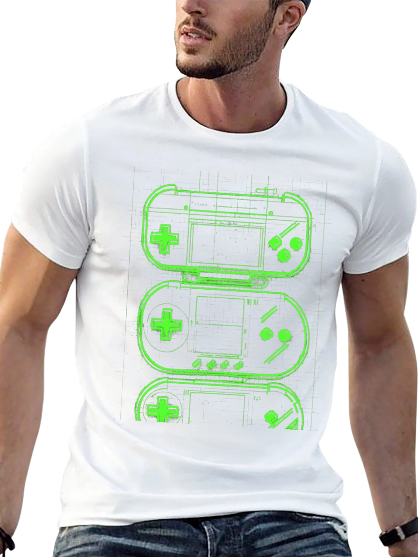 Retro Gaming T-Shirt - Neon Game Controller Design