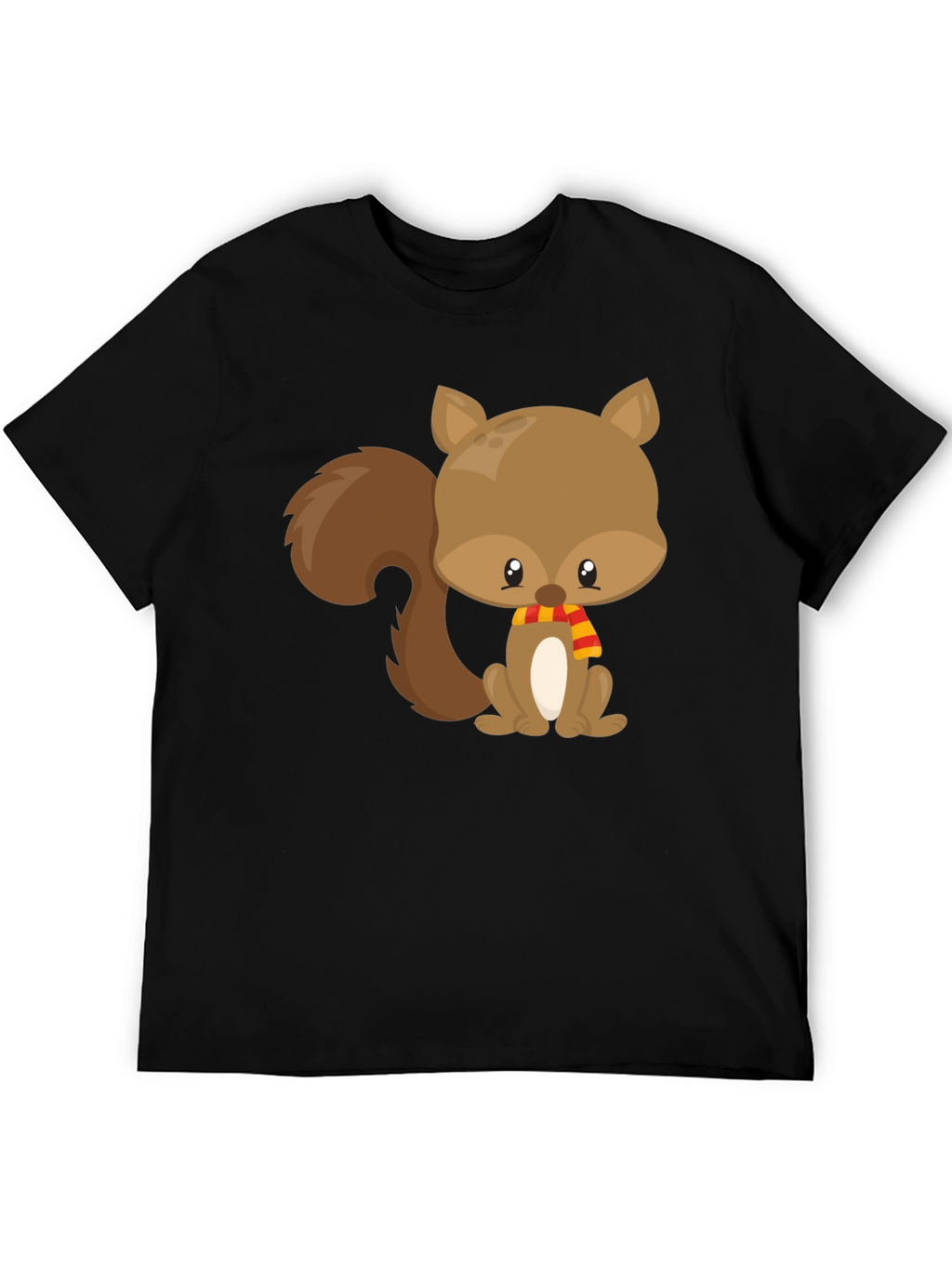 Cute Squirrel Black T-Shirt