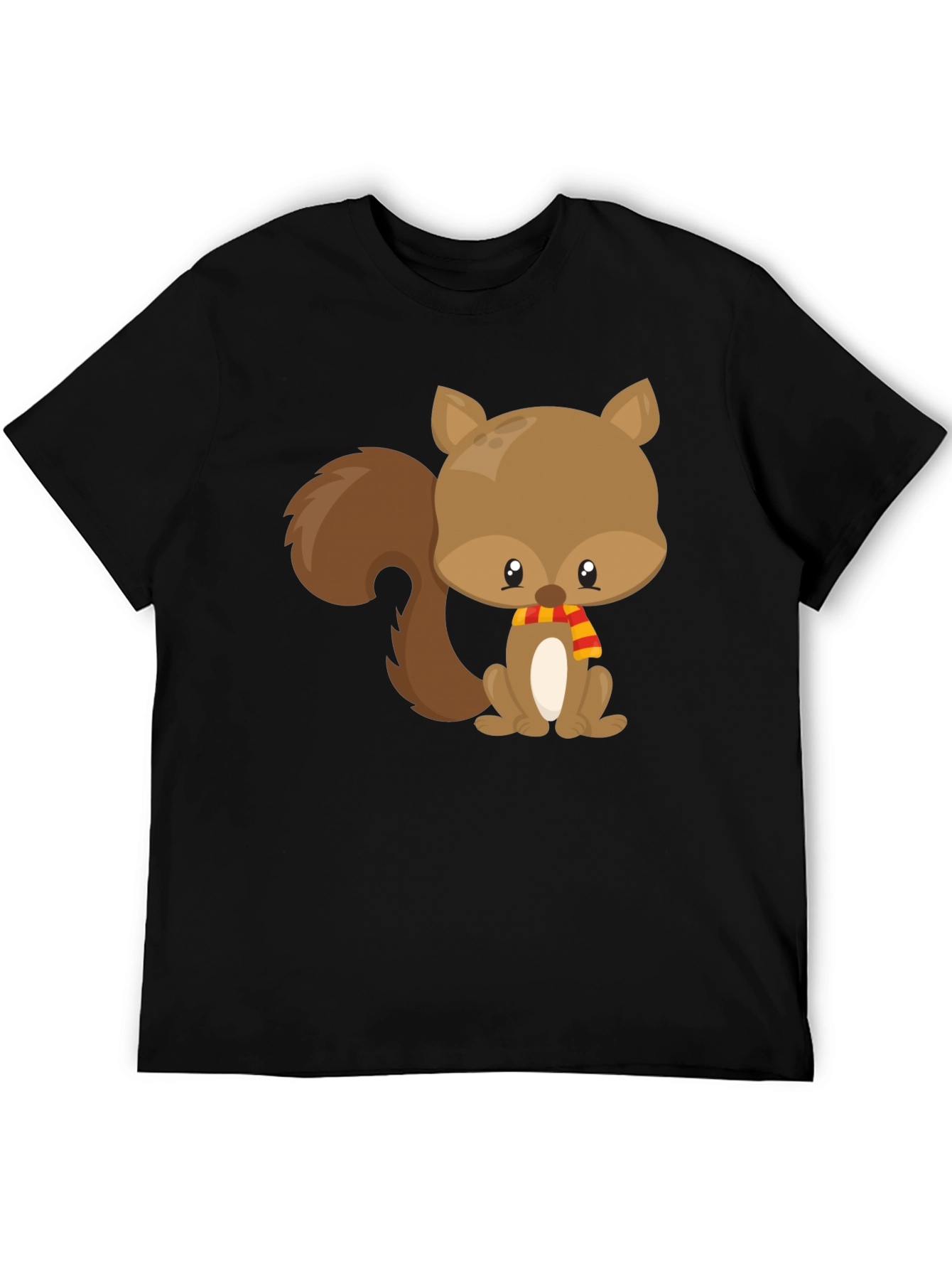 Cute Squirrel Black T-Shirt