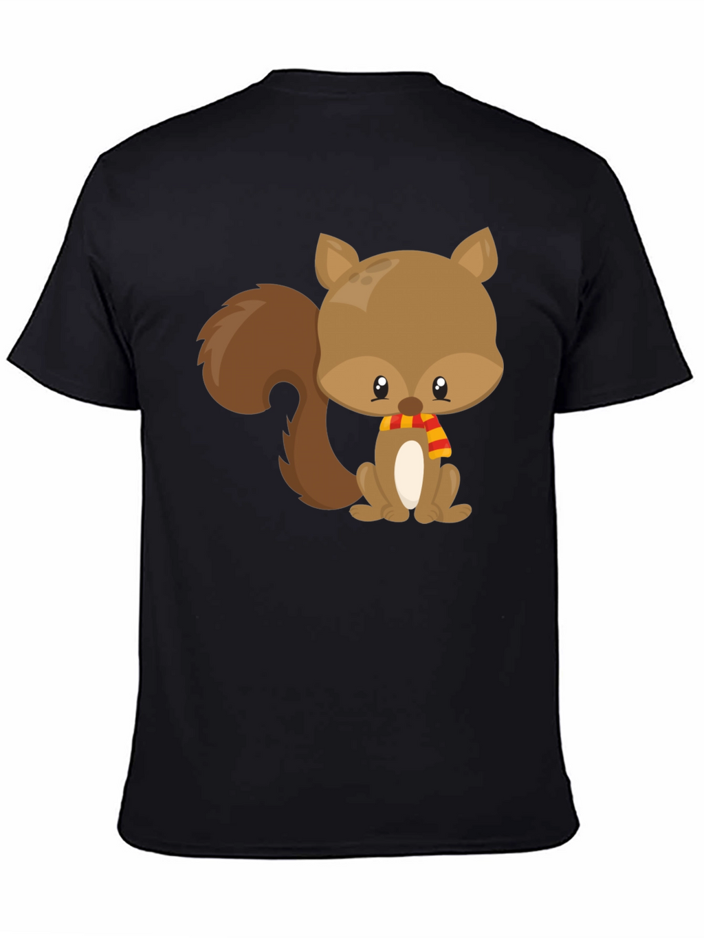 Cute Squirrel Black T-Shirt