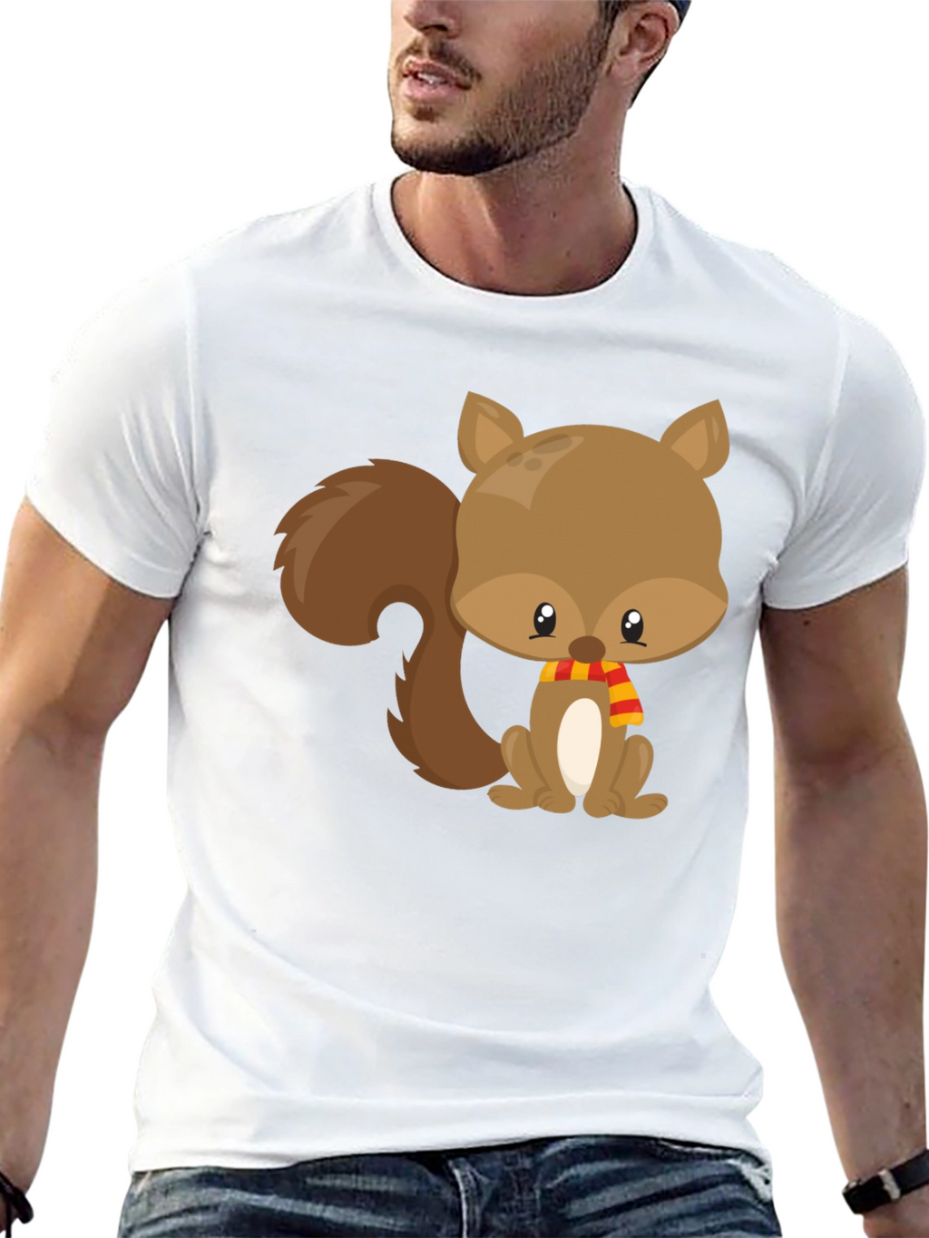 Cute Squirrel Black T-Shirt