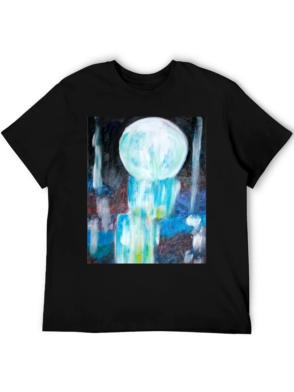 Abstract Art Tee - Modern Graphic Print Black T-Shirt