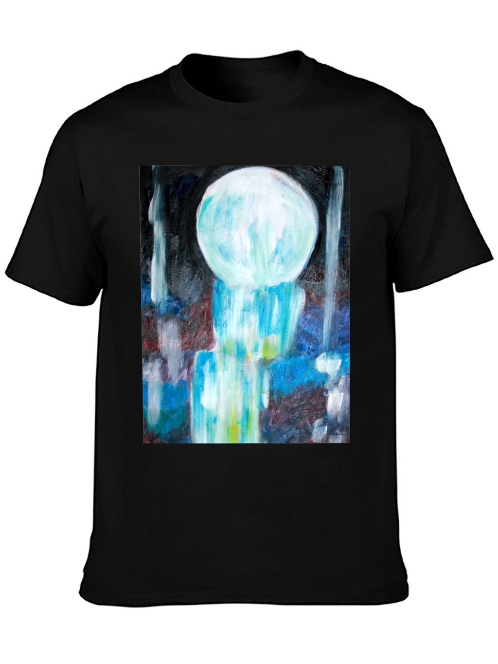 Abstract Art Tee - Modern Graphic Print Black T-Shirt