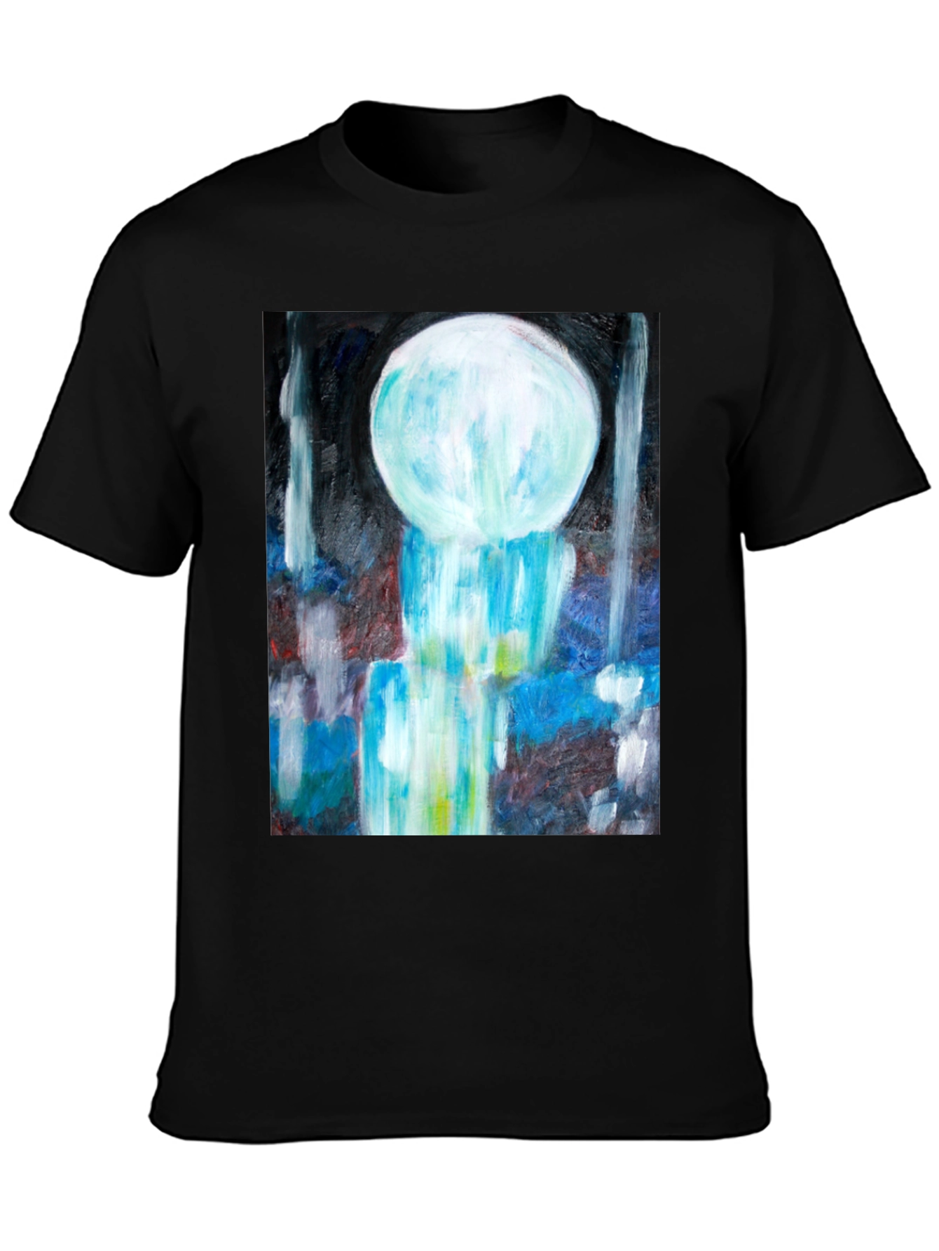 Abstract Art Tee - Modern Graphic Print Black T-Shirt