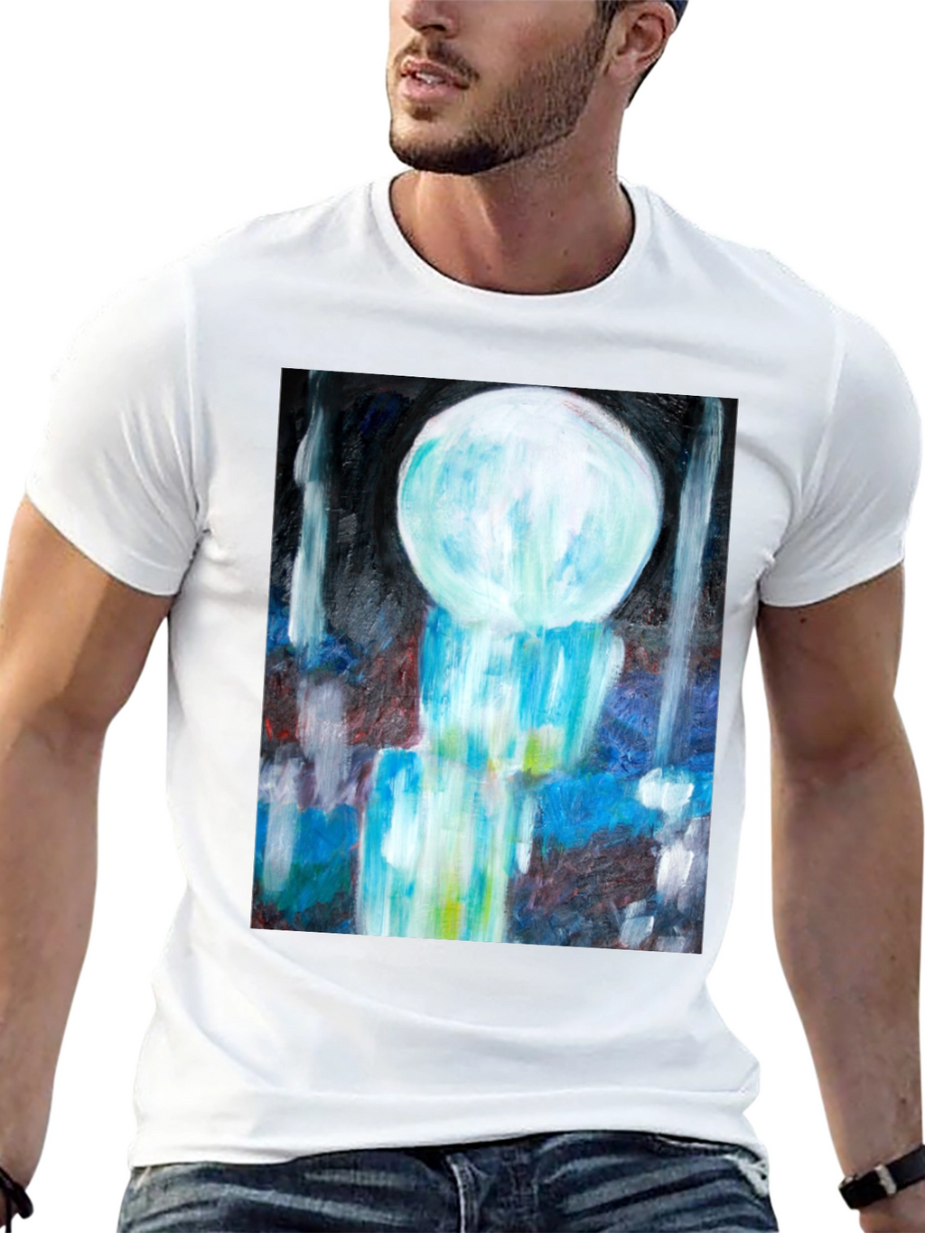 Abstract Art Tee - Modern Graphic Print Black T-Shirt
