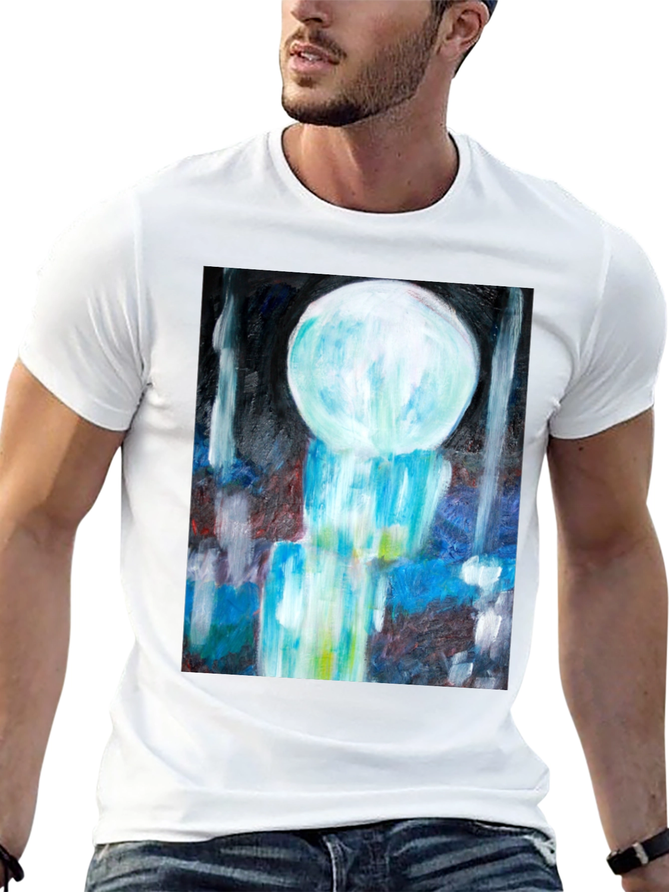 Abstract Art Tee - Modern Graphic Print Black T-Shirt