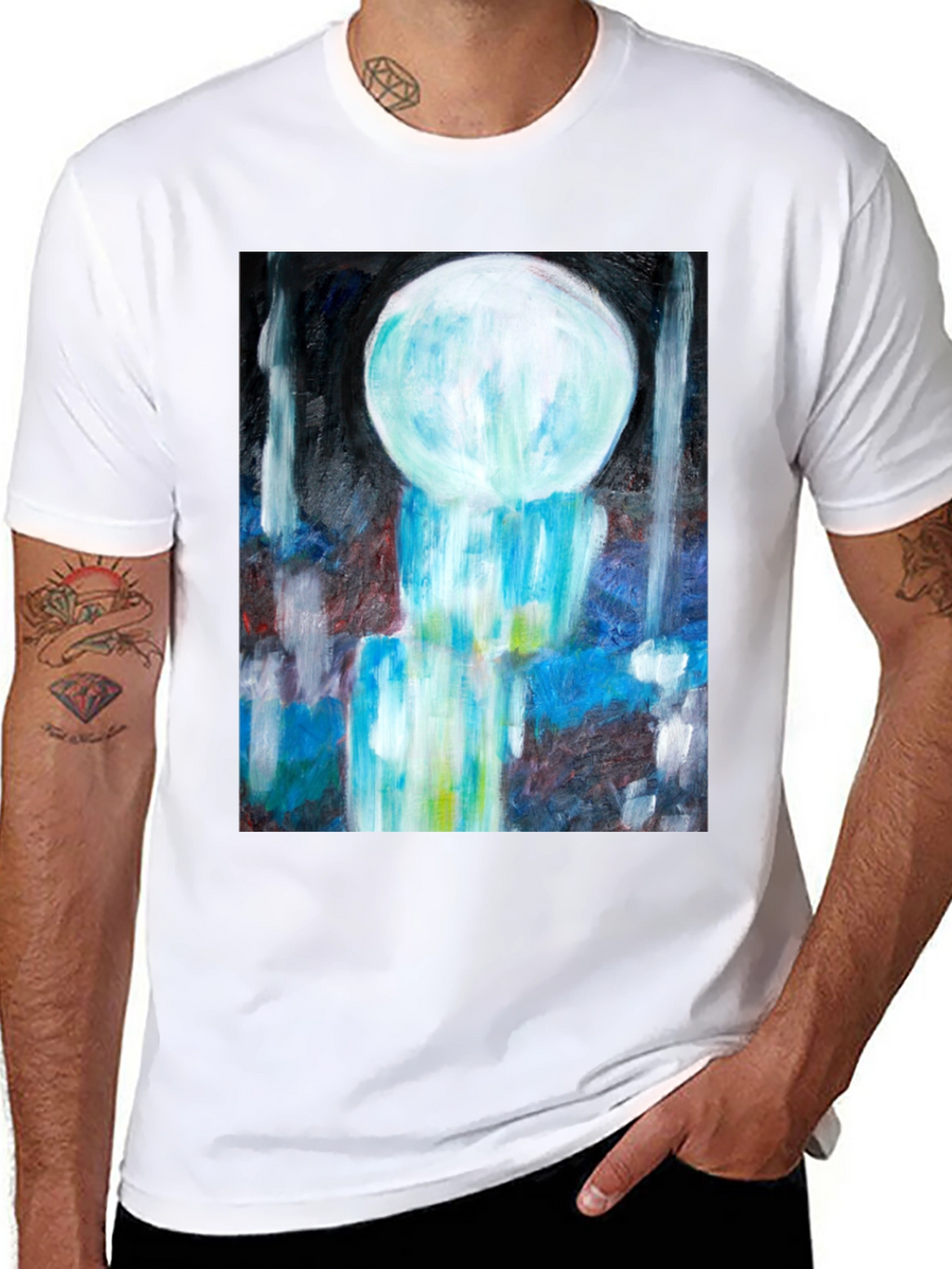 Abstract Art Tee - Modern Graphic Print Black T-Shirt