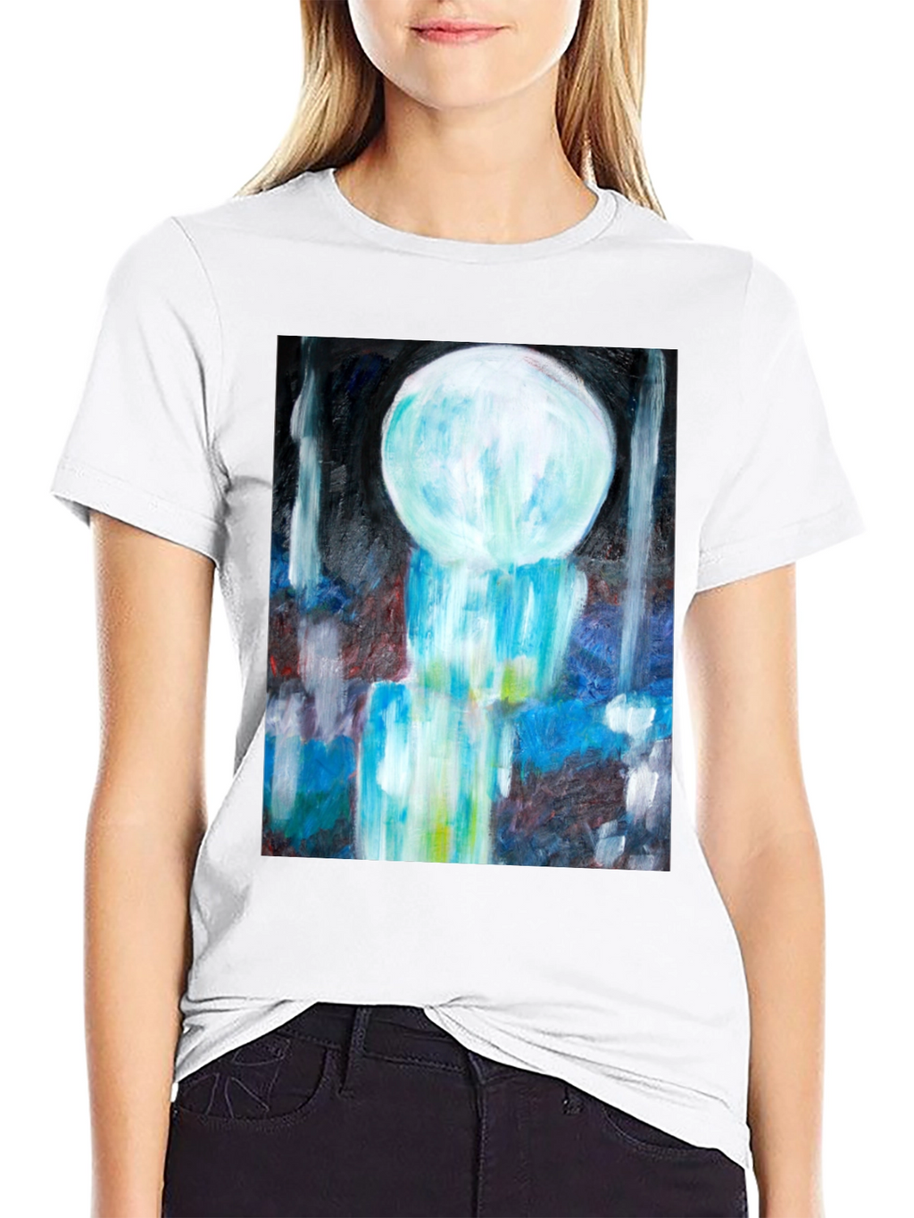 Abstract Art Tee - Modern Graphic Print Black T-Shirt