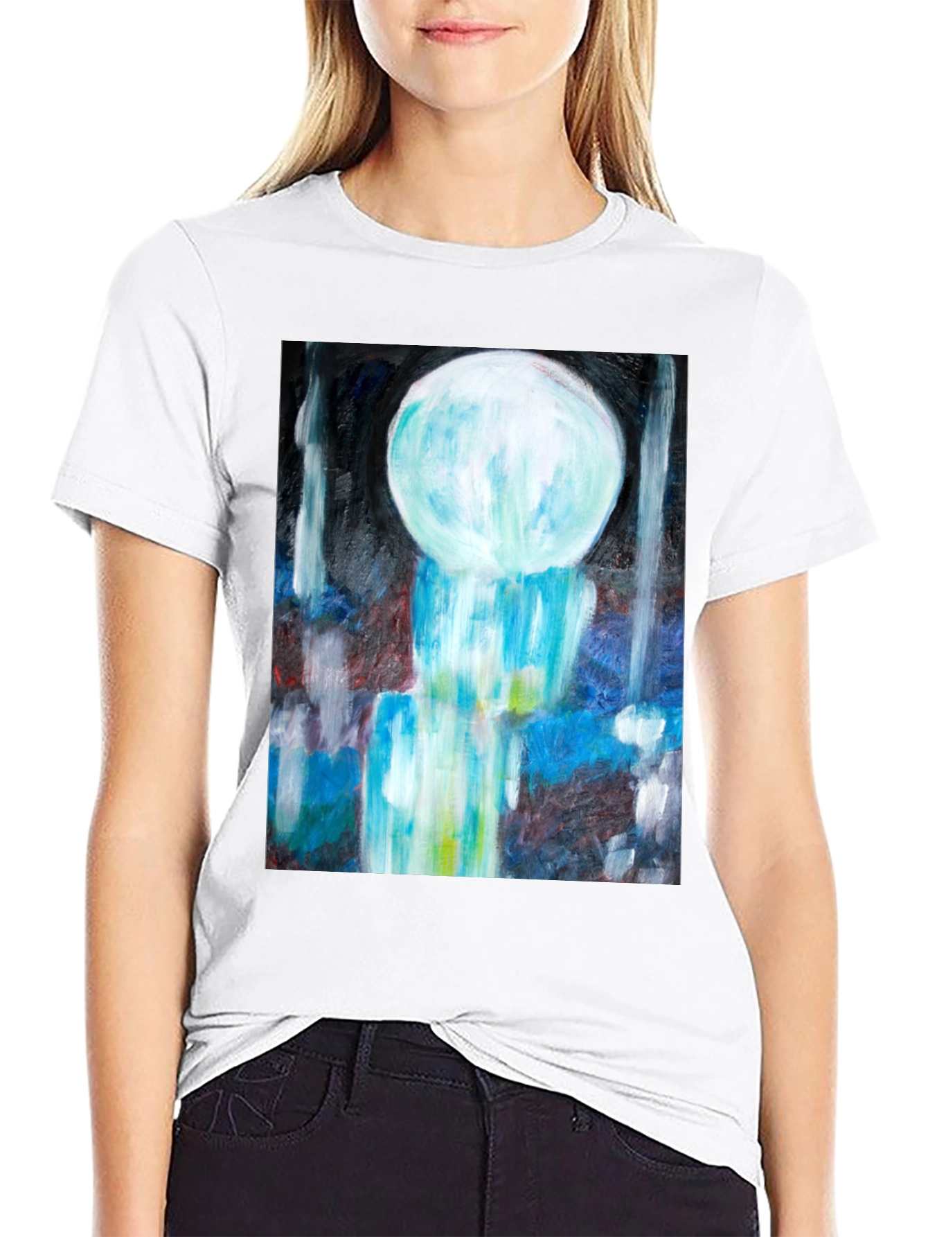 Abstract Art Tee - Modern Graphic Print Black T-Shirt