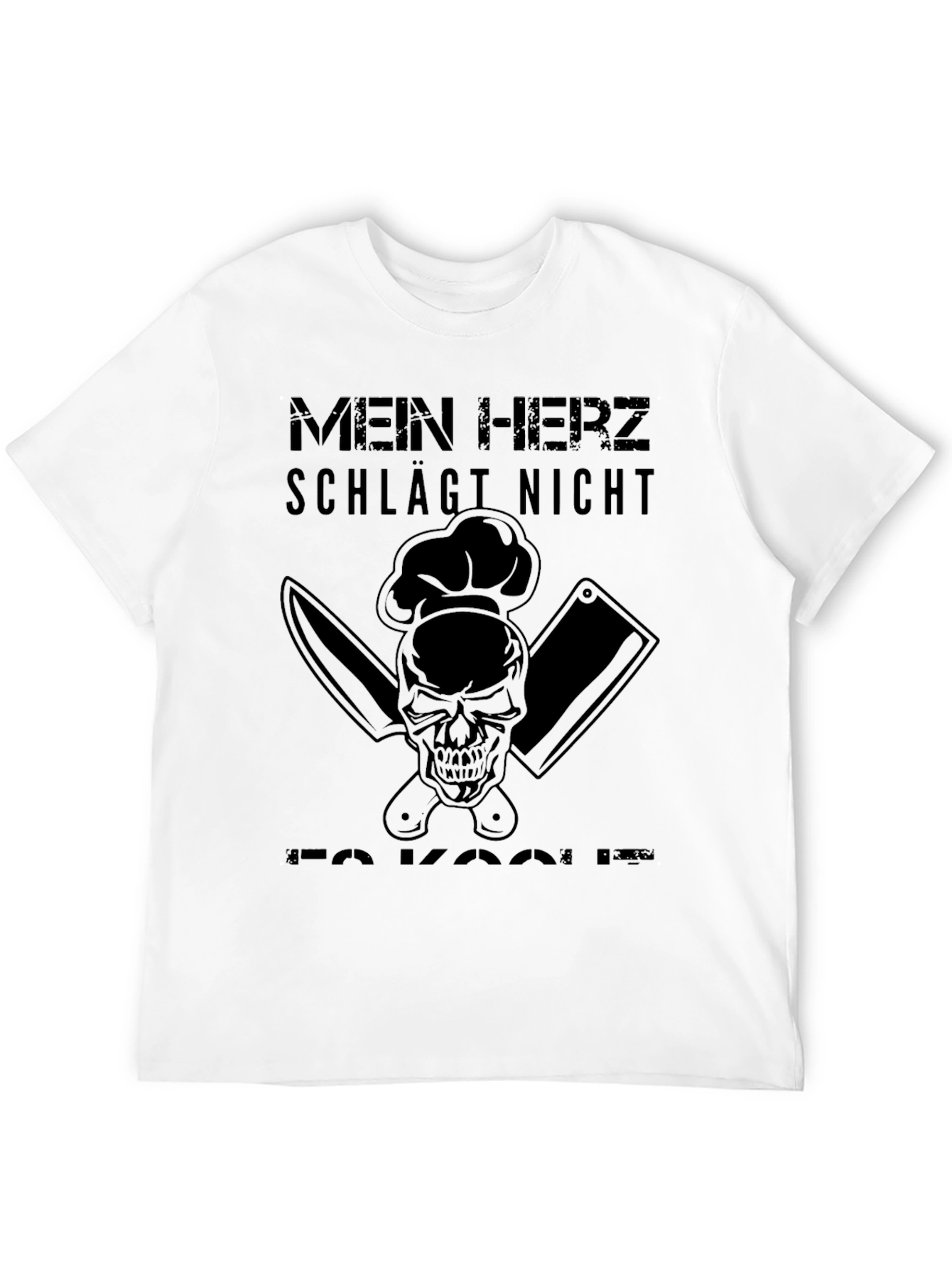 Mein Herz Kocht T-Shirt - Chef Skull Design