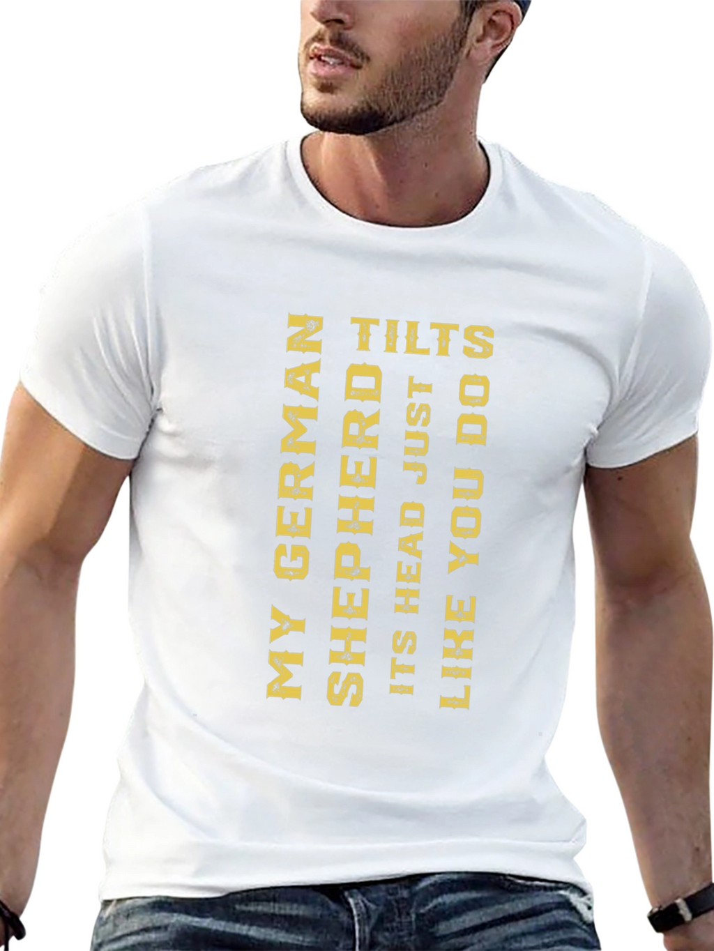 German Shepherd Head Tilt Novelty T-Shirt