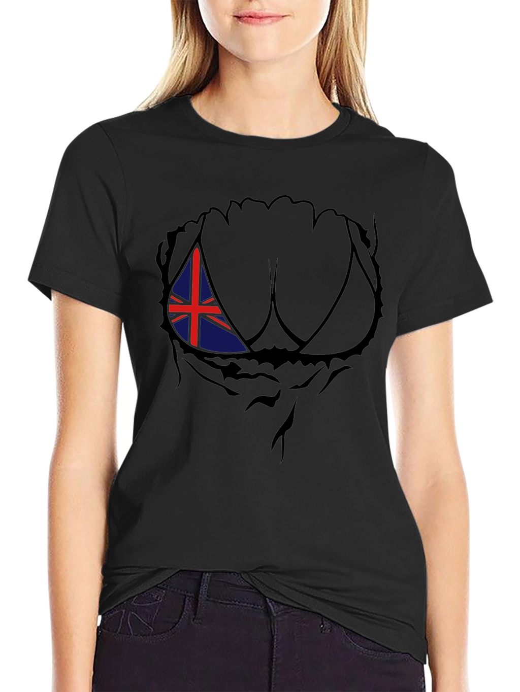 Union Jack Chest Rip Mens T-Shirt