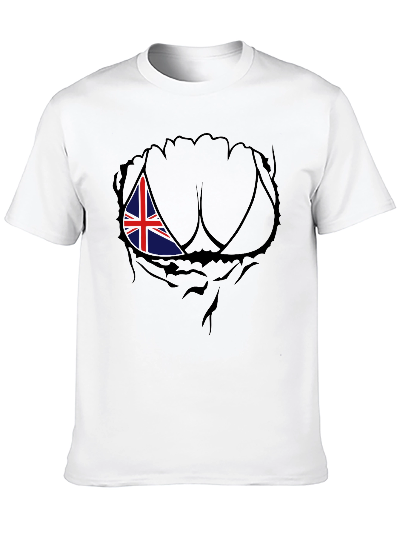 Union Jack Chest Rip Mens T-Shirt
