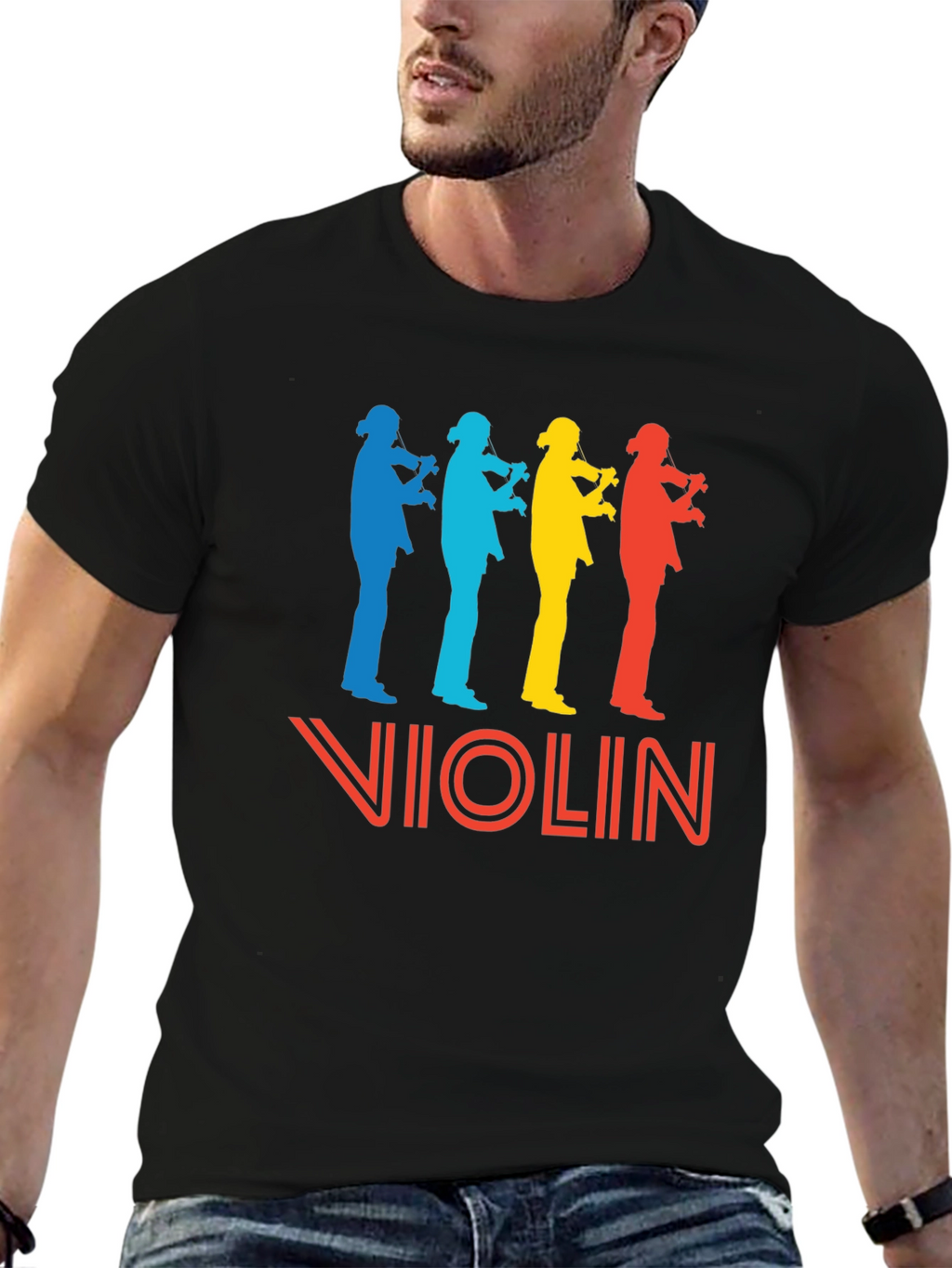 Retro Violinist T-Shirt - Music Lover Tee