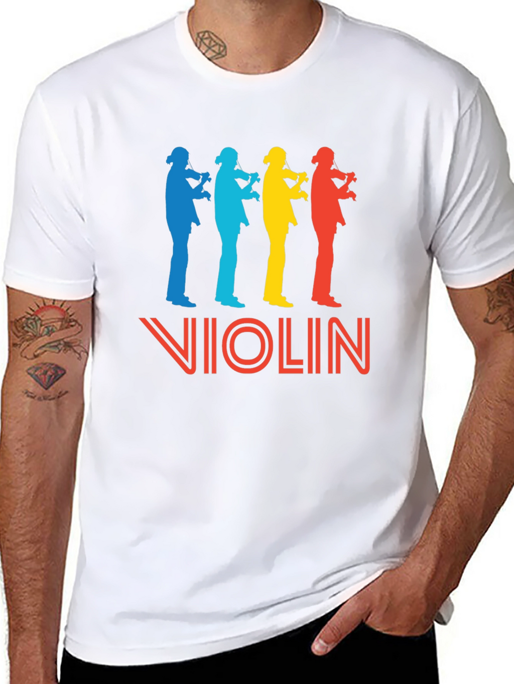 Retro Violinist T-Shirt - Music Lover Tee