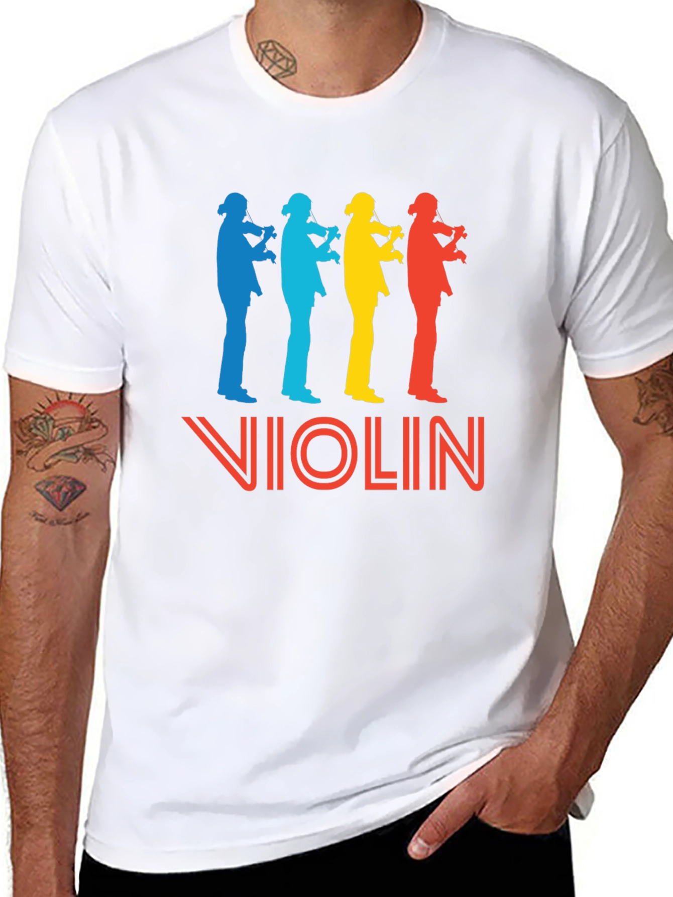 Retro Violinist T-Shirt - Music Lover Tee