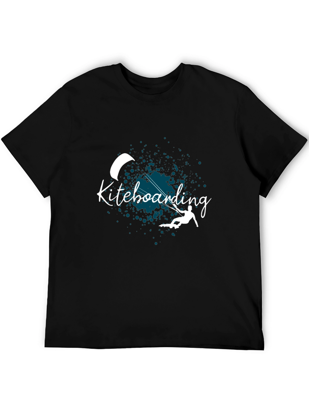 Kiteboarding Graphic Tee - Black Cotton T-Shirt