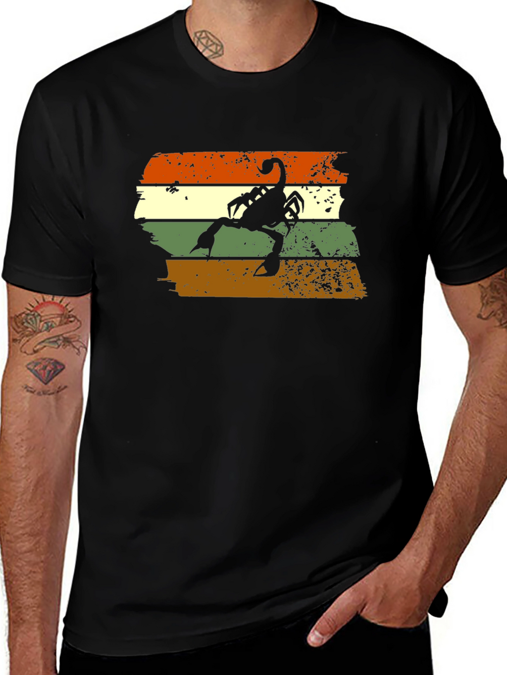 Retro Scorpion Graphic Tee - Black