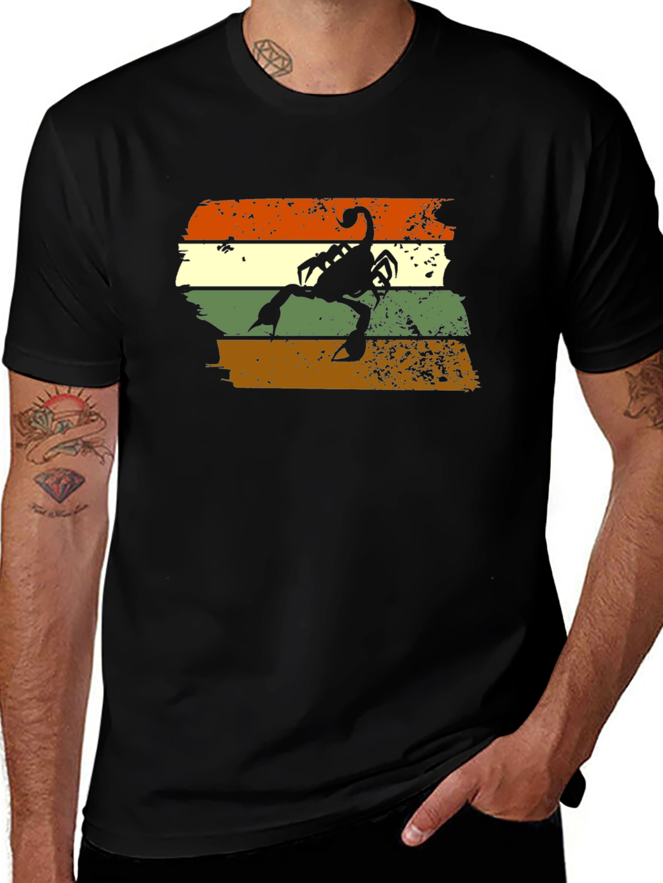 Retro Scorpion Graphic Tee - Black
