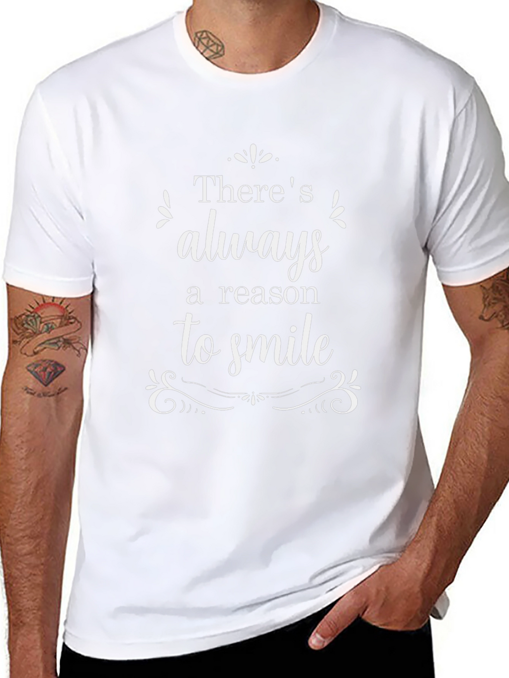 Always A Reason To Smile Black Graphic T-Shirt