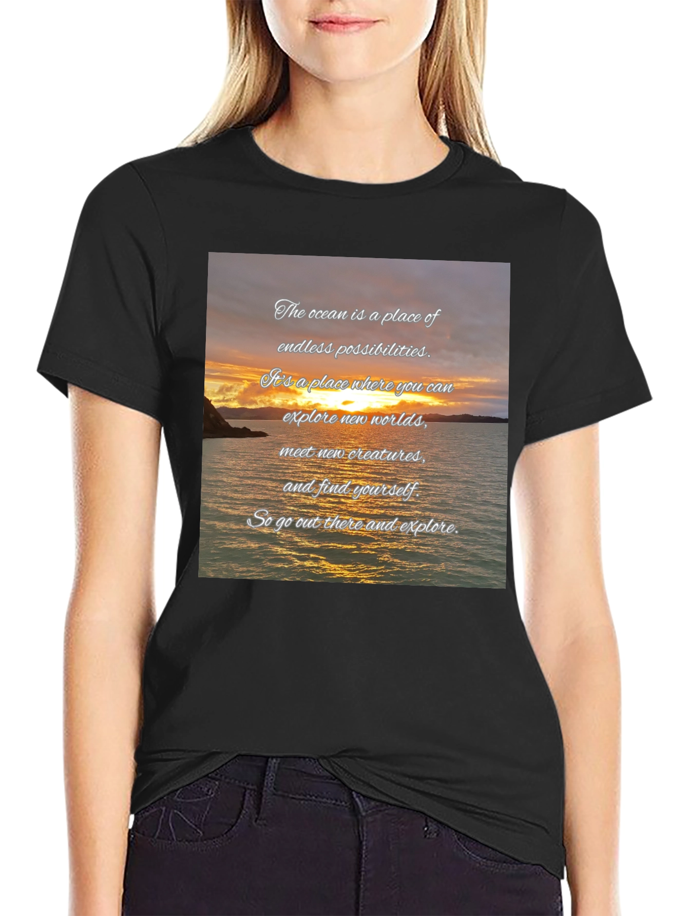 Ocean Sunset Quote Graphic Tee