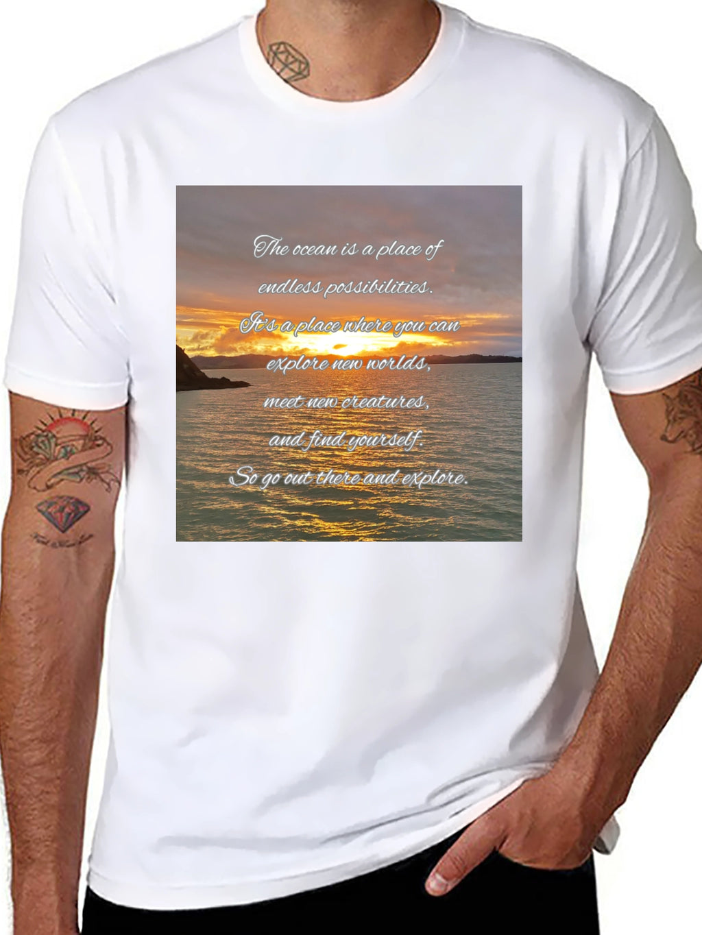 Ocean Sunset Quote Graphic Tee