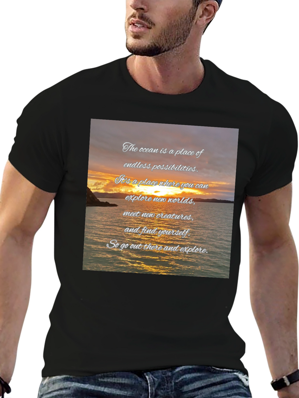 Ocean Sunset Quote Graphic Tee