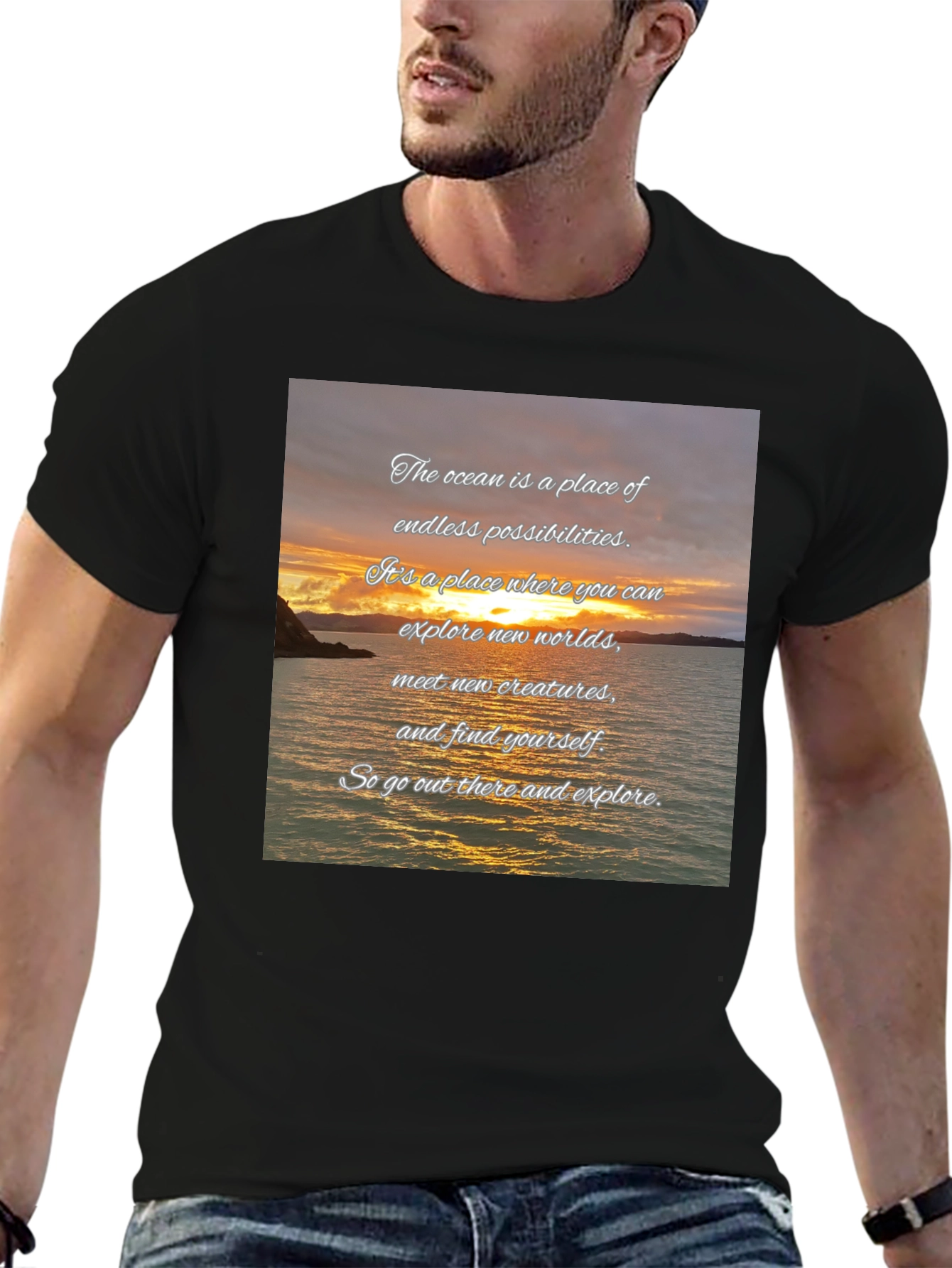 Ocean Sunset Quote Graphic Tee