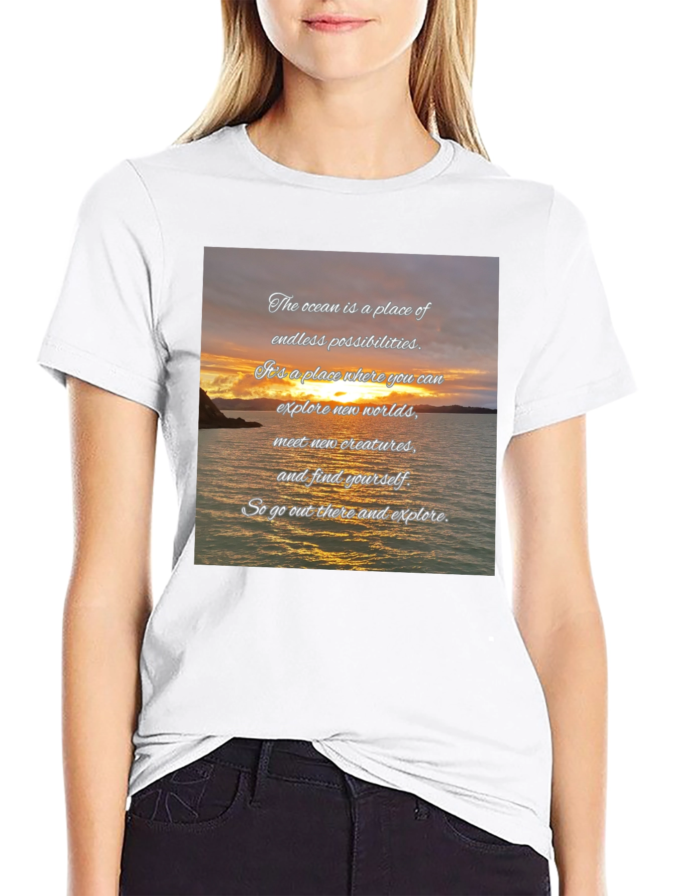 Ocean Sunset Quote Graphic Tee