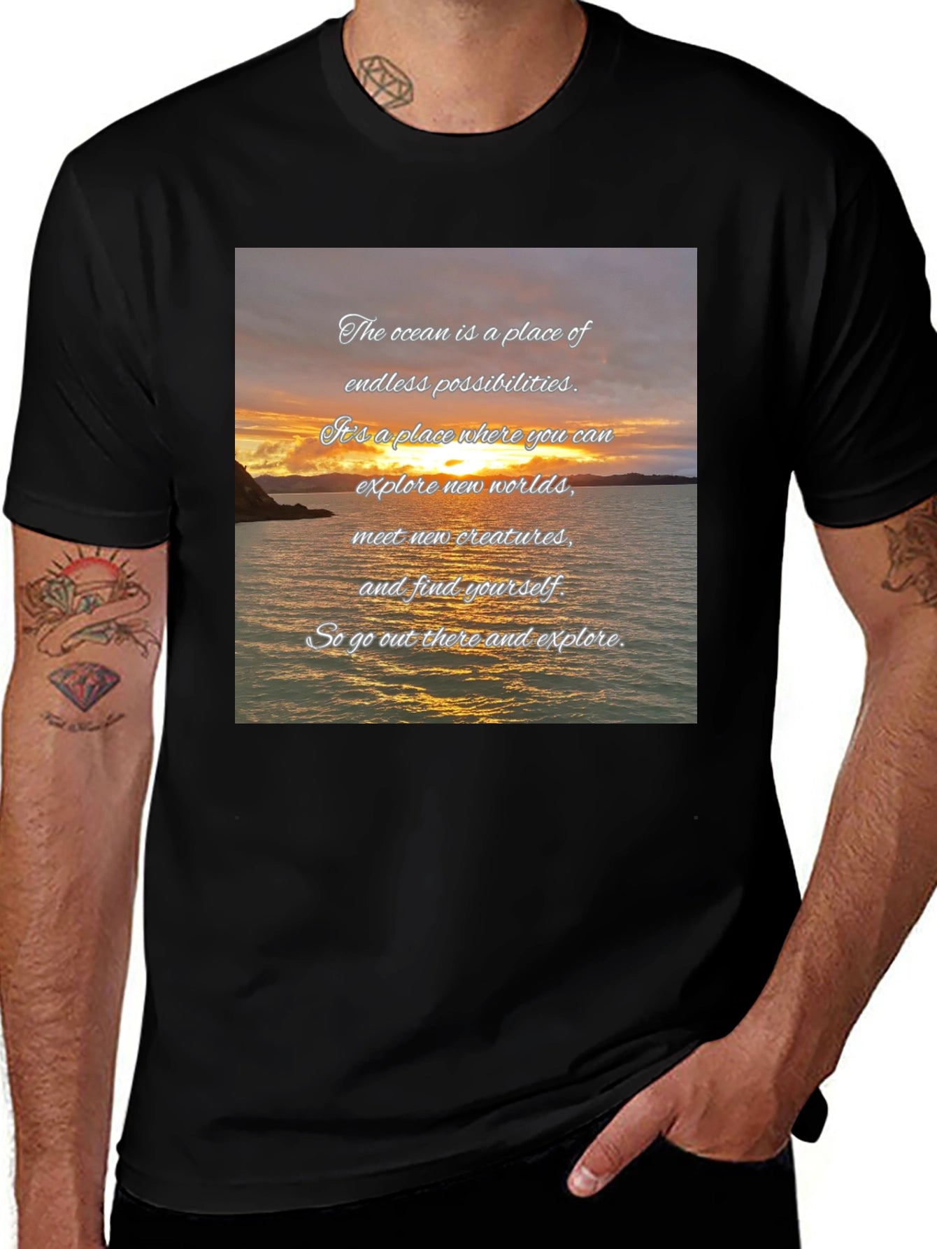 Ocean Sunset Quote Graphic Tee