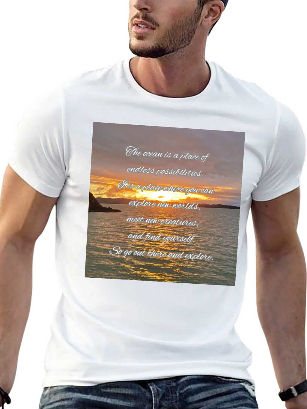 Ocean Sunset Quote Graphic Tee