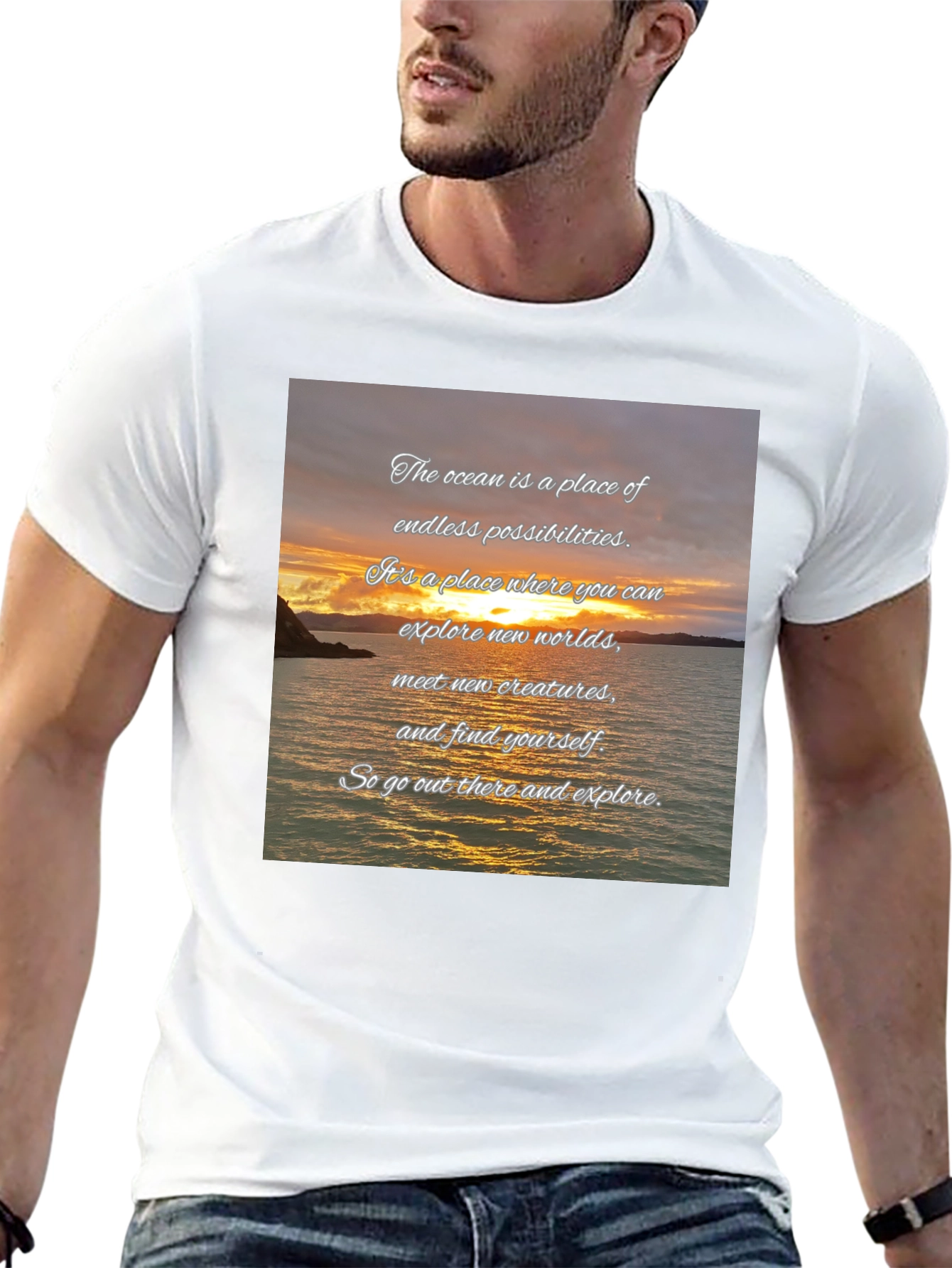 Ocean Sunset Quote Graphic Tee