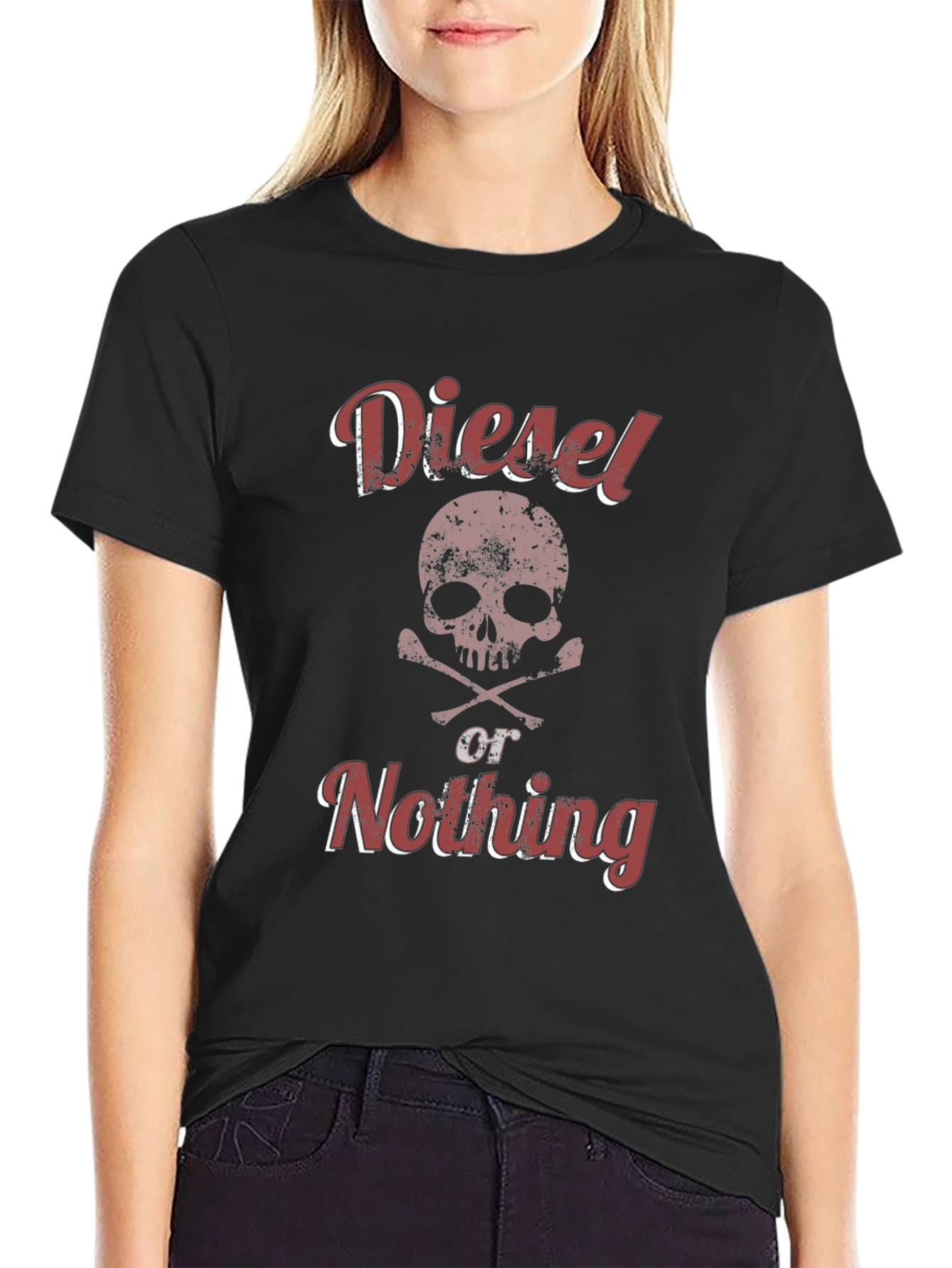 Diesel or Nothing Skull Graphic T-Shirt