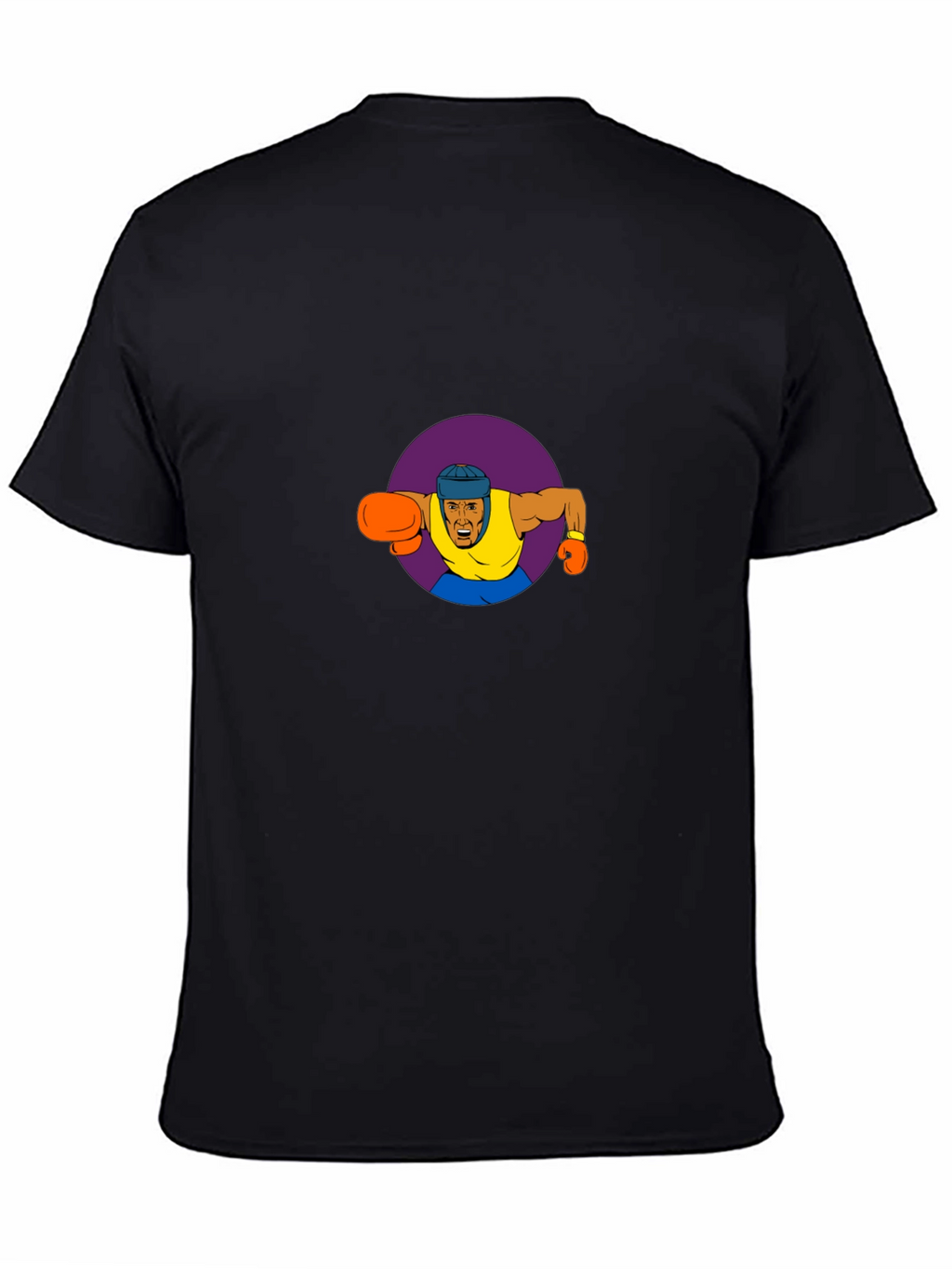 Cartoon Boxer Graphic Black T-Shirt