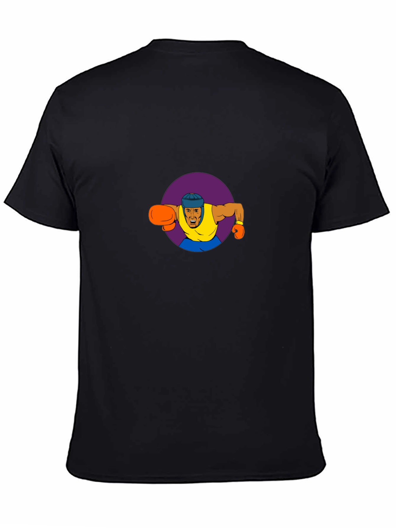 Cartoon Boxer Graphic Black T-Shirt