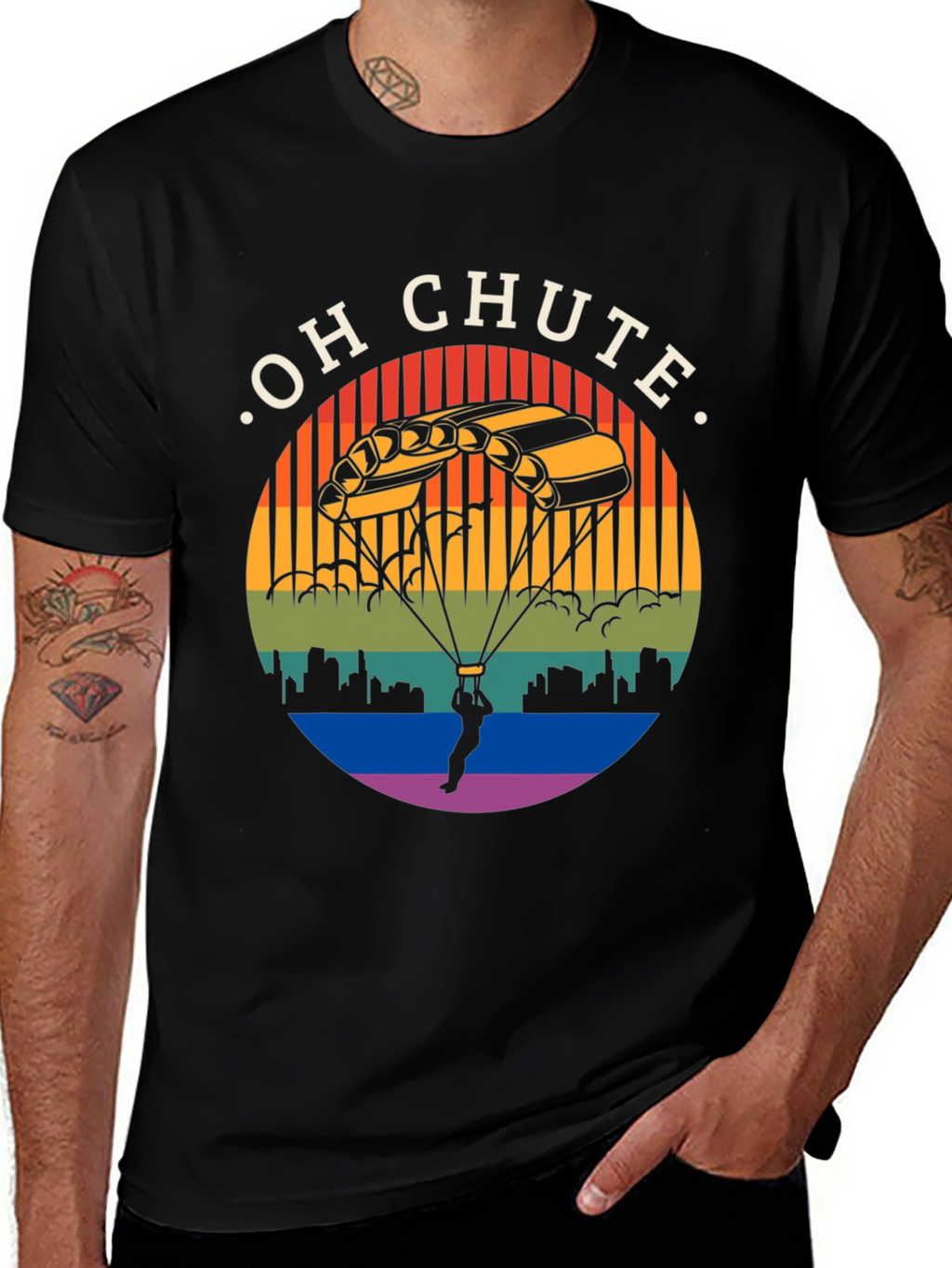 Oh Chute T-Shirt: Skydiving Graphic Tee