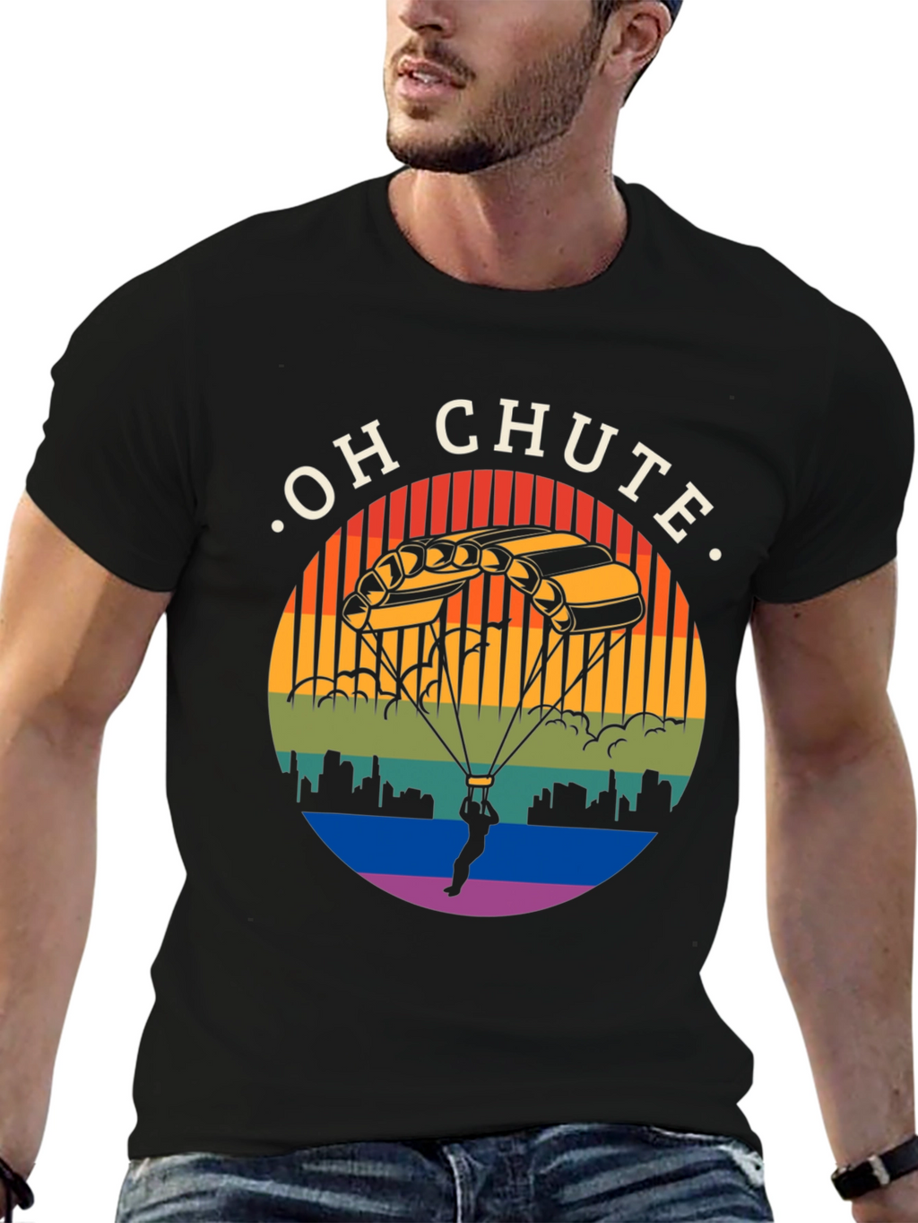 Oh Chute T-Shirt: Skydiving Graphic Tee