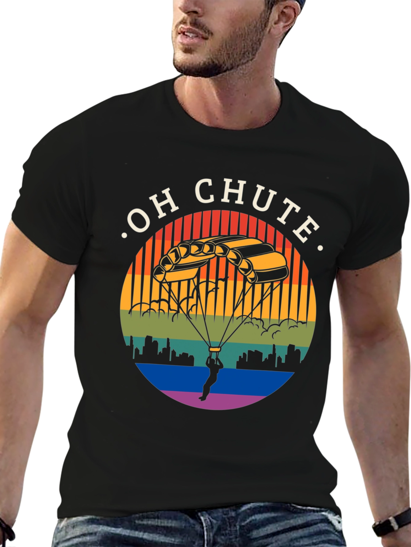 Oh Chute T-Shirt: Skydiving Graphic Tee