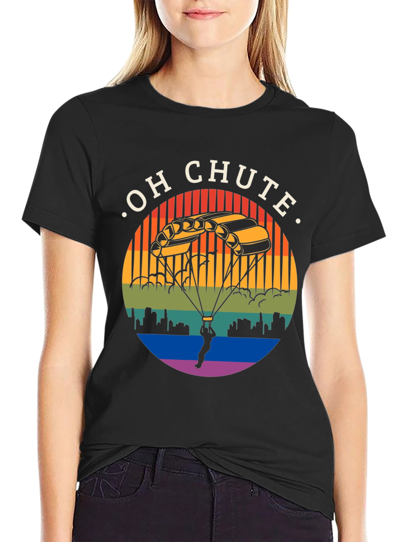 Oh Chute T-Shirt: Skydiving Graphic Tee