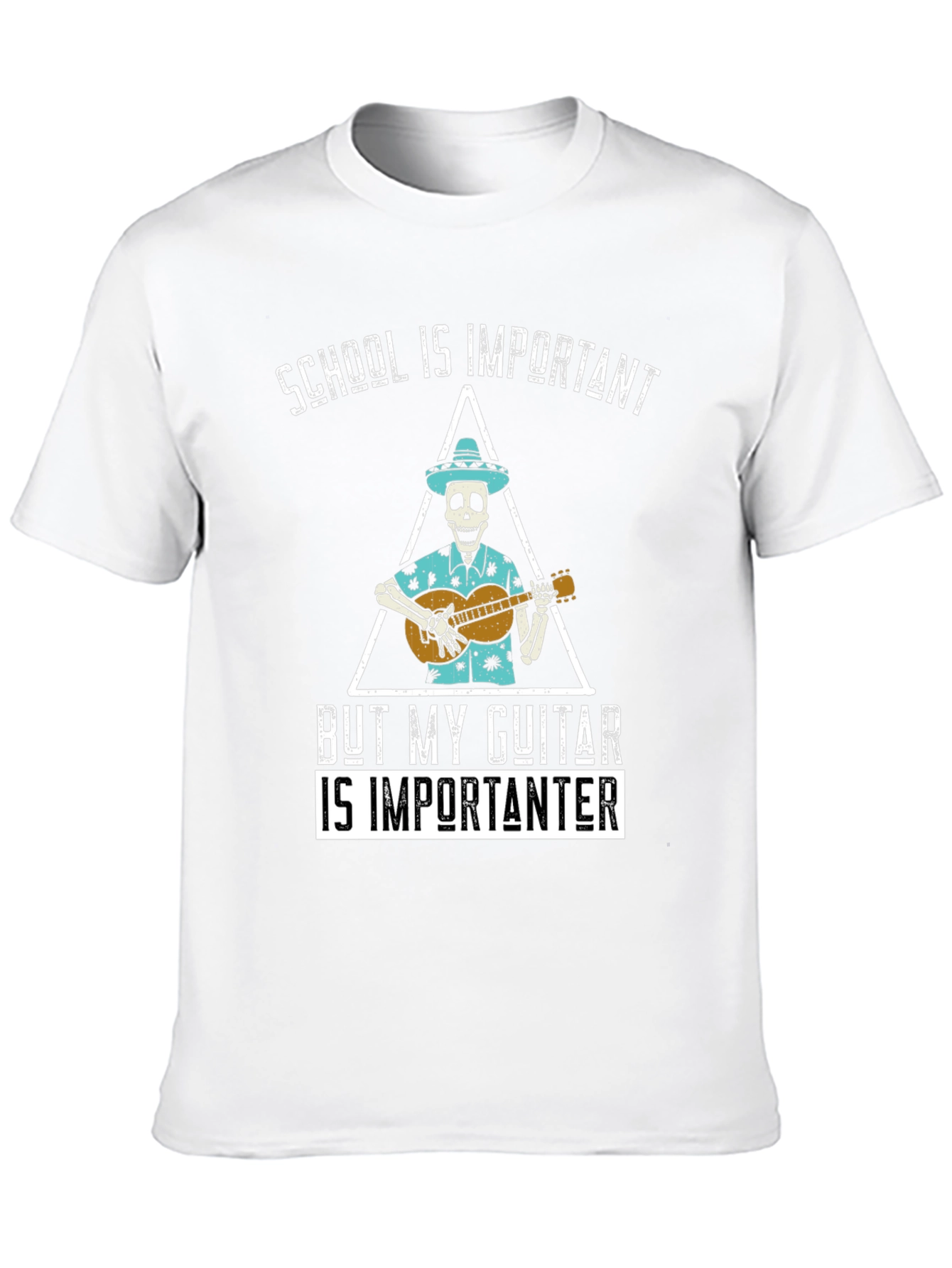 School is Importanter Guitar Skeleton T-Shirt