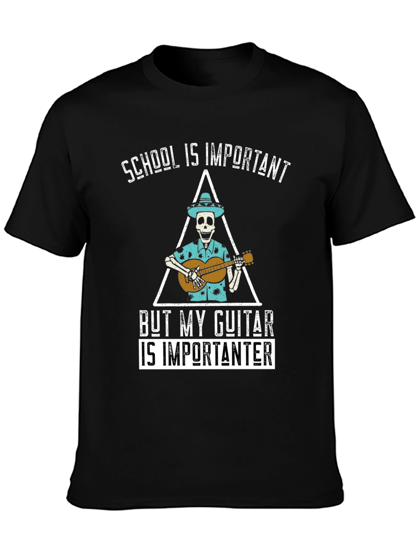 School is Importanter Guitar Skeleton T-Shirt
