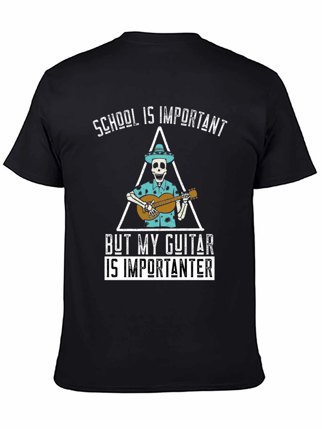 School is Importanter Guitar Skeleton T-Shirt