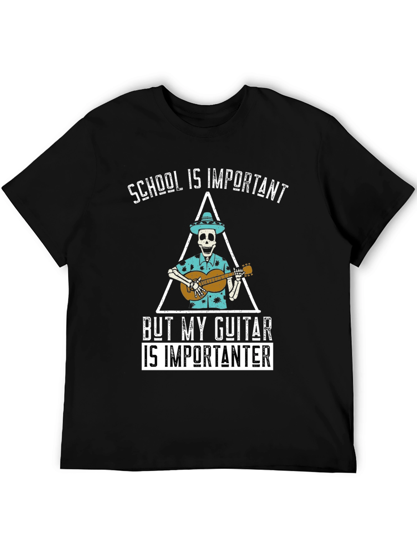 School is Importanter Guitar Skeleton T-Shirt