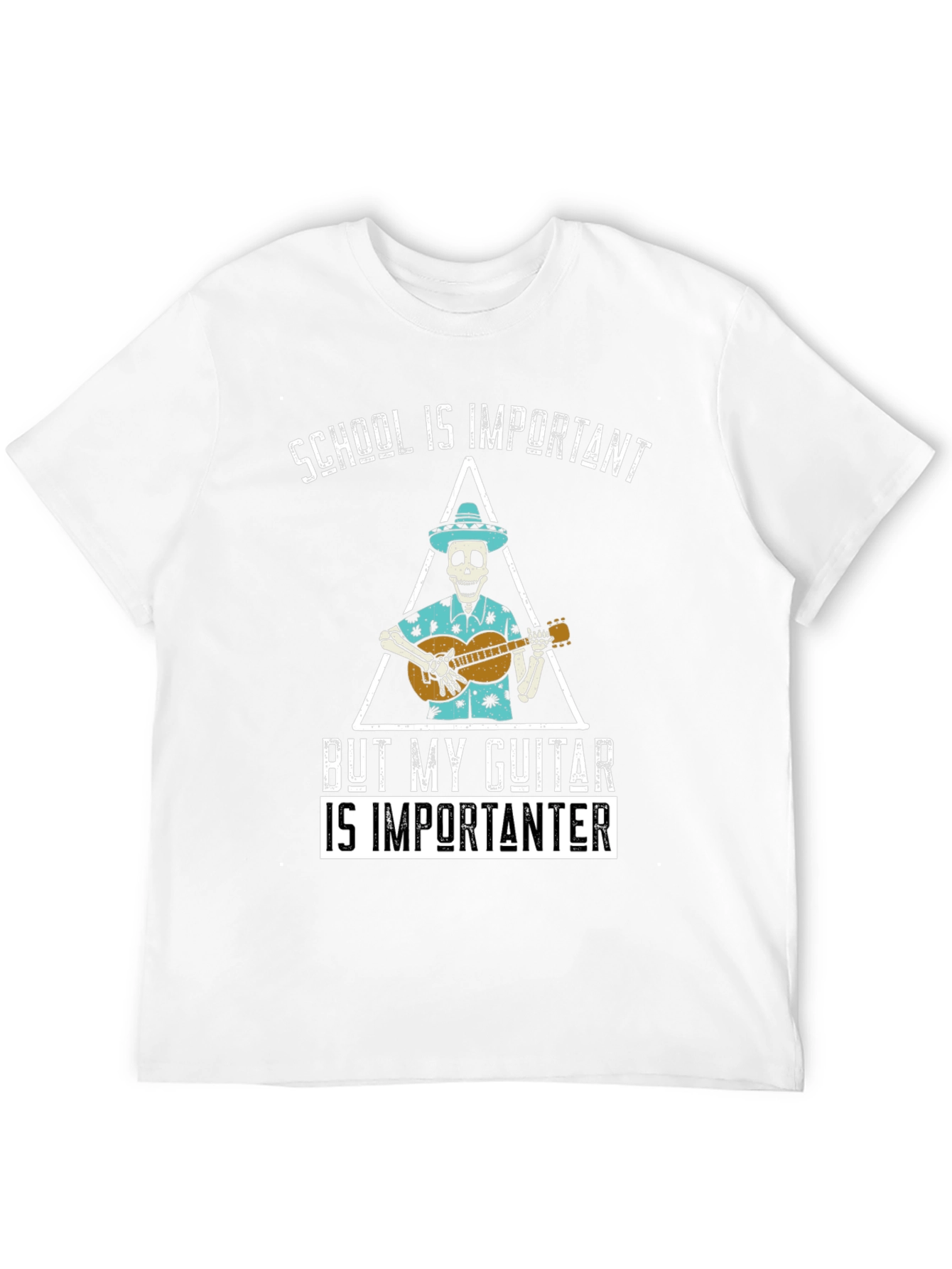 School is Importanter Guitar Skeleton T-Shirt